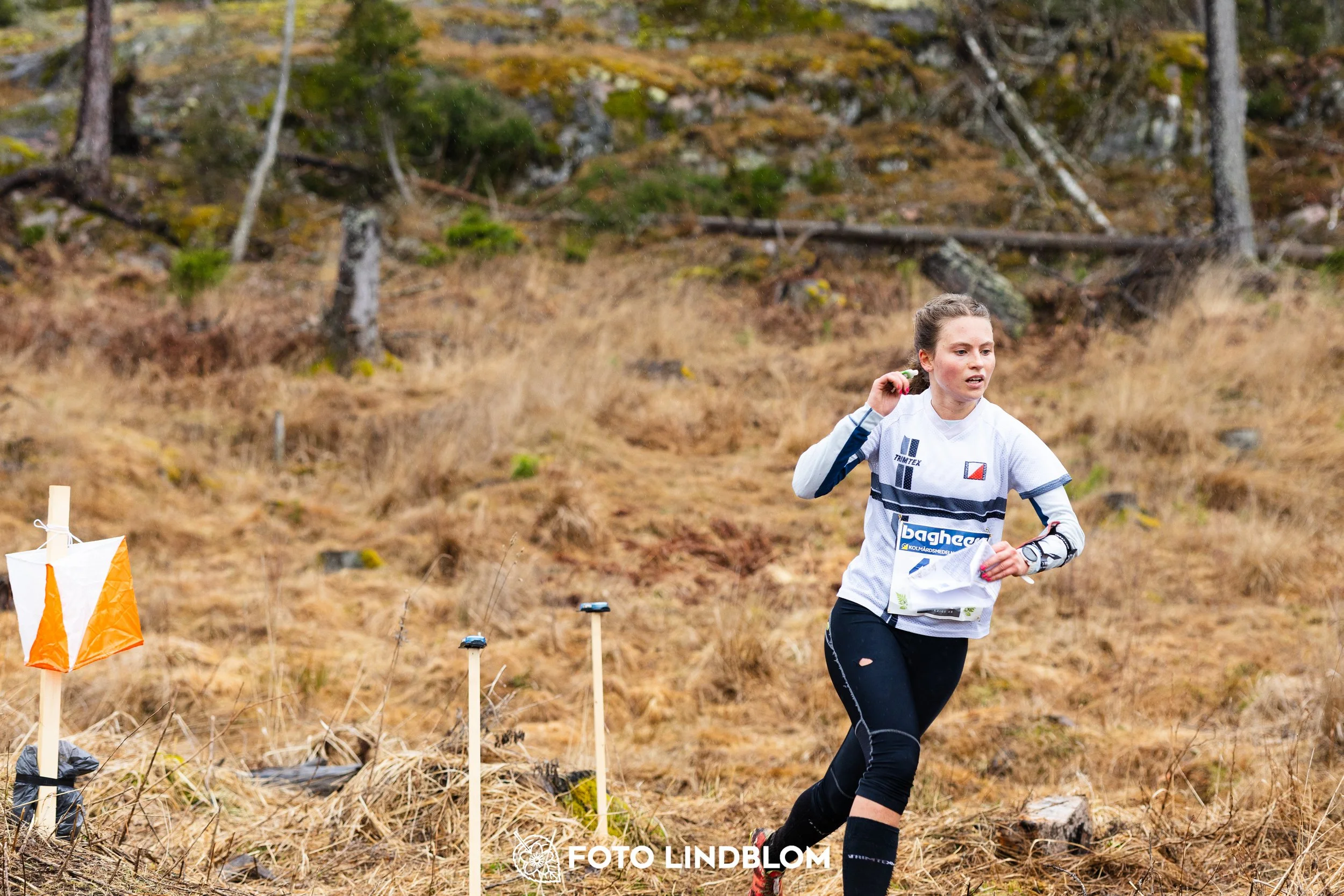 A moment from a middle distance orienteering race in Kolmården during the Swedish League 2026, captured by Foto Lindblom.