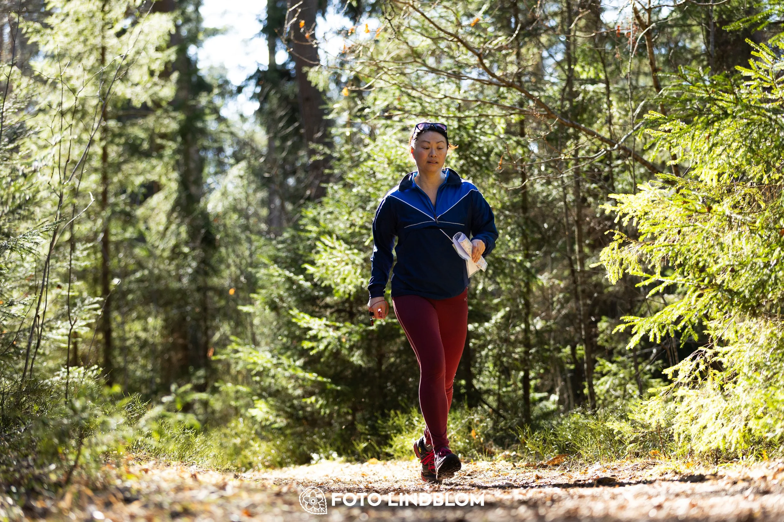 This picture shows competitors during Nyköpingsorienteringen 2026 navigating through forest terrain, photographed by Foto Lindblom.