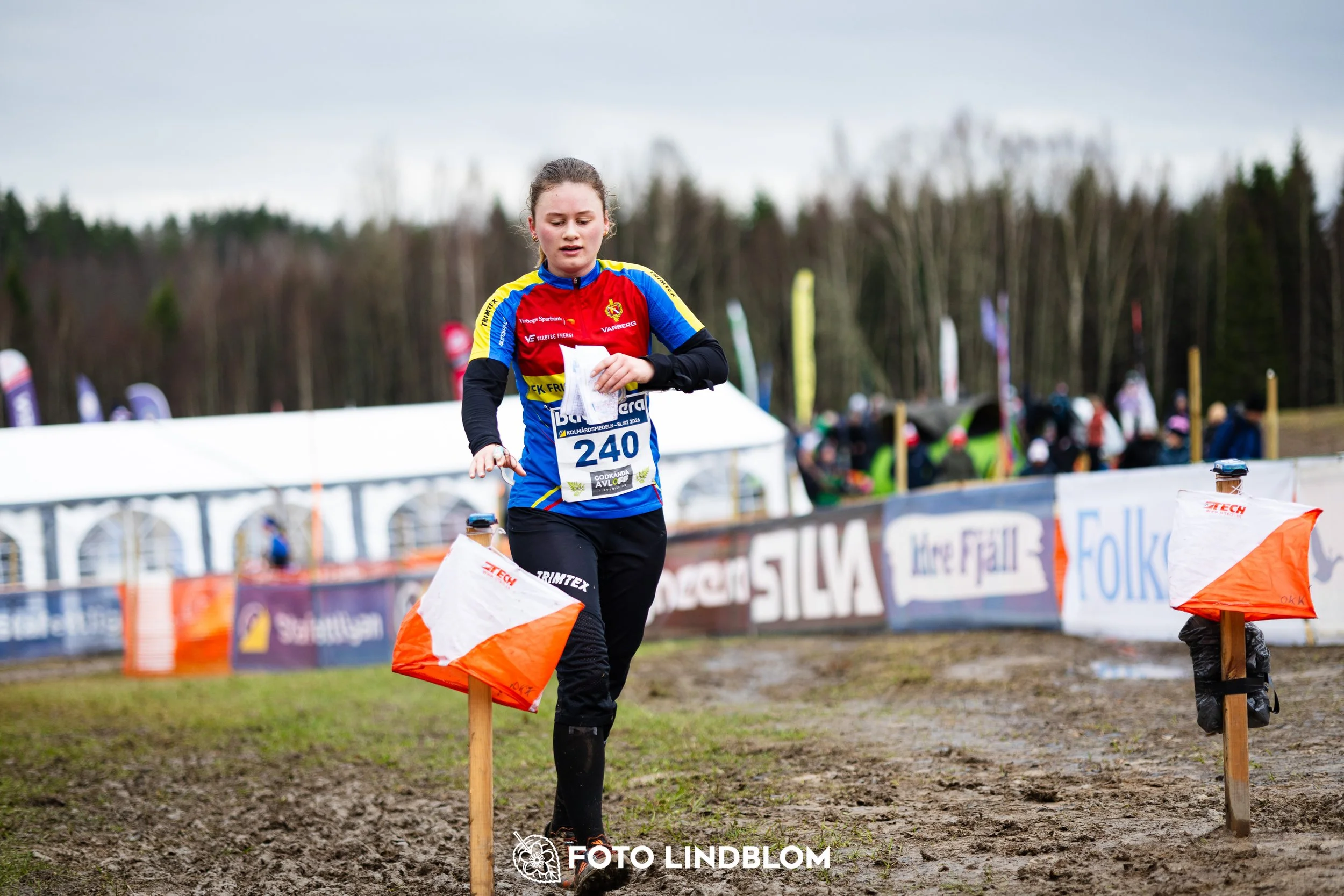 A scene from the Swedish League middle distance event in Kolmården spring 2026, captured by Foto Lindblom.