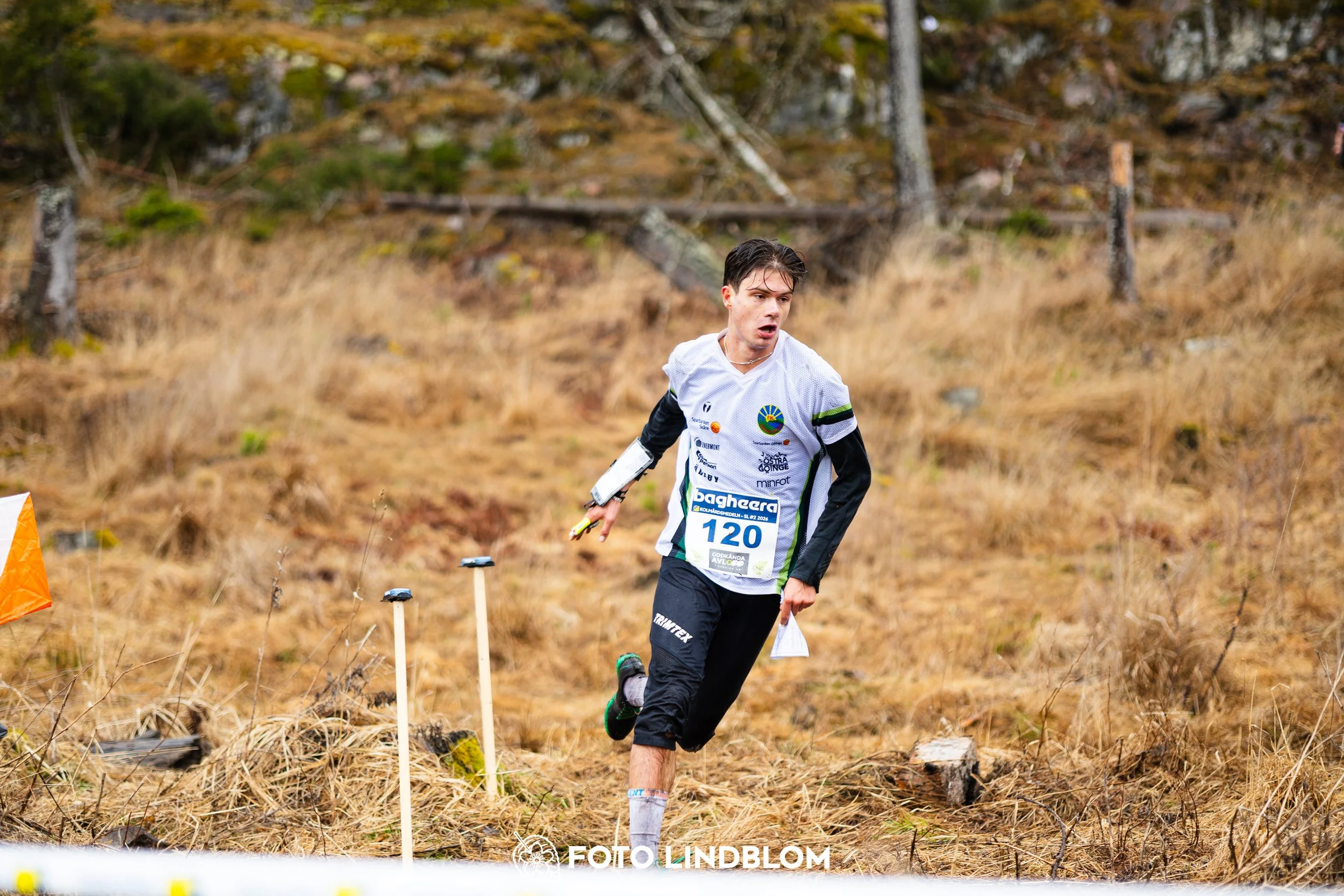 A scene from the Swedish League orienteering competition in Kolmården spring 2026, captured by Foto Lindblom.