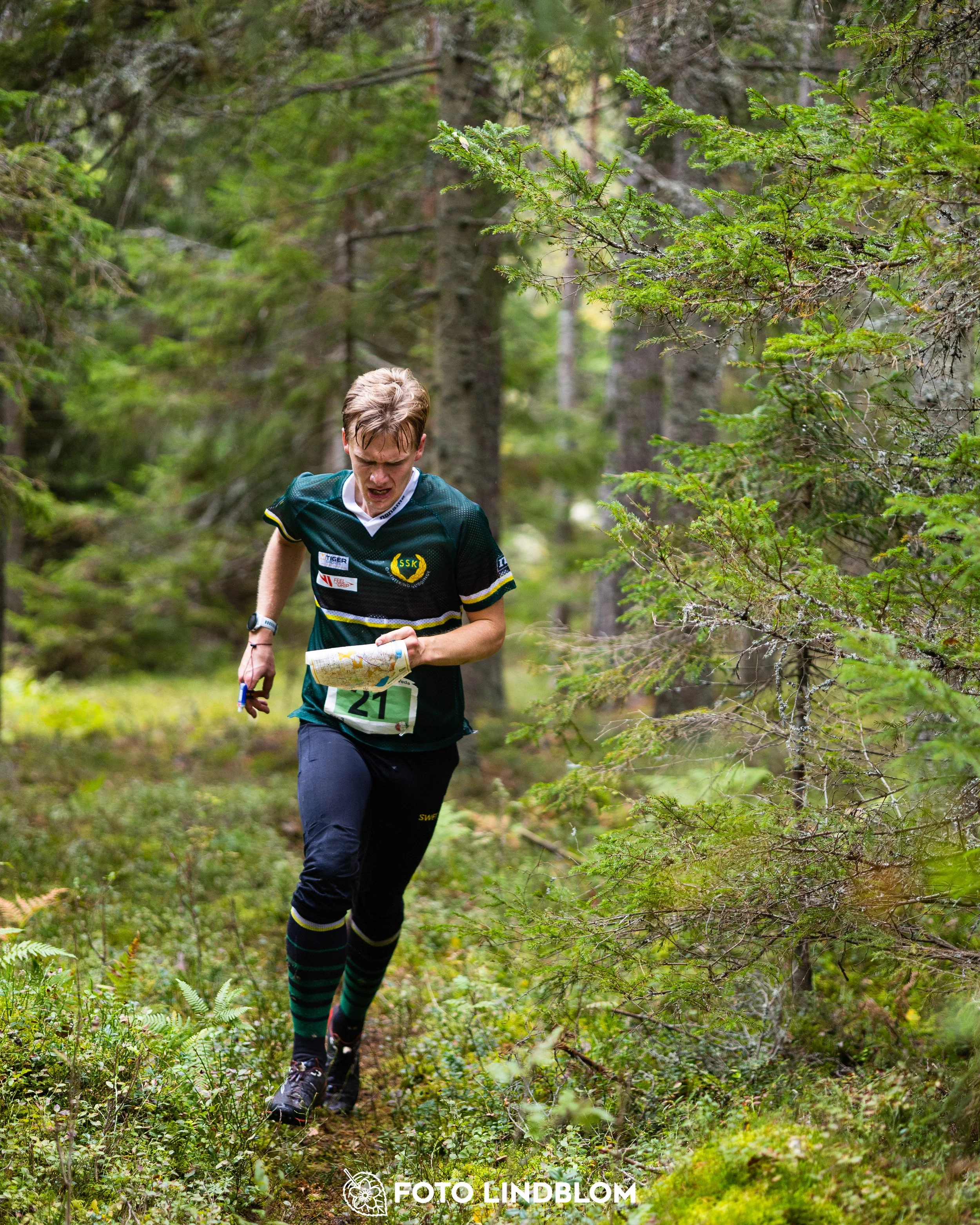 A picture from the Stockholm district championship in relay orienteering taken by Foto Lindblom