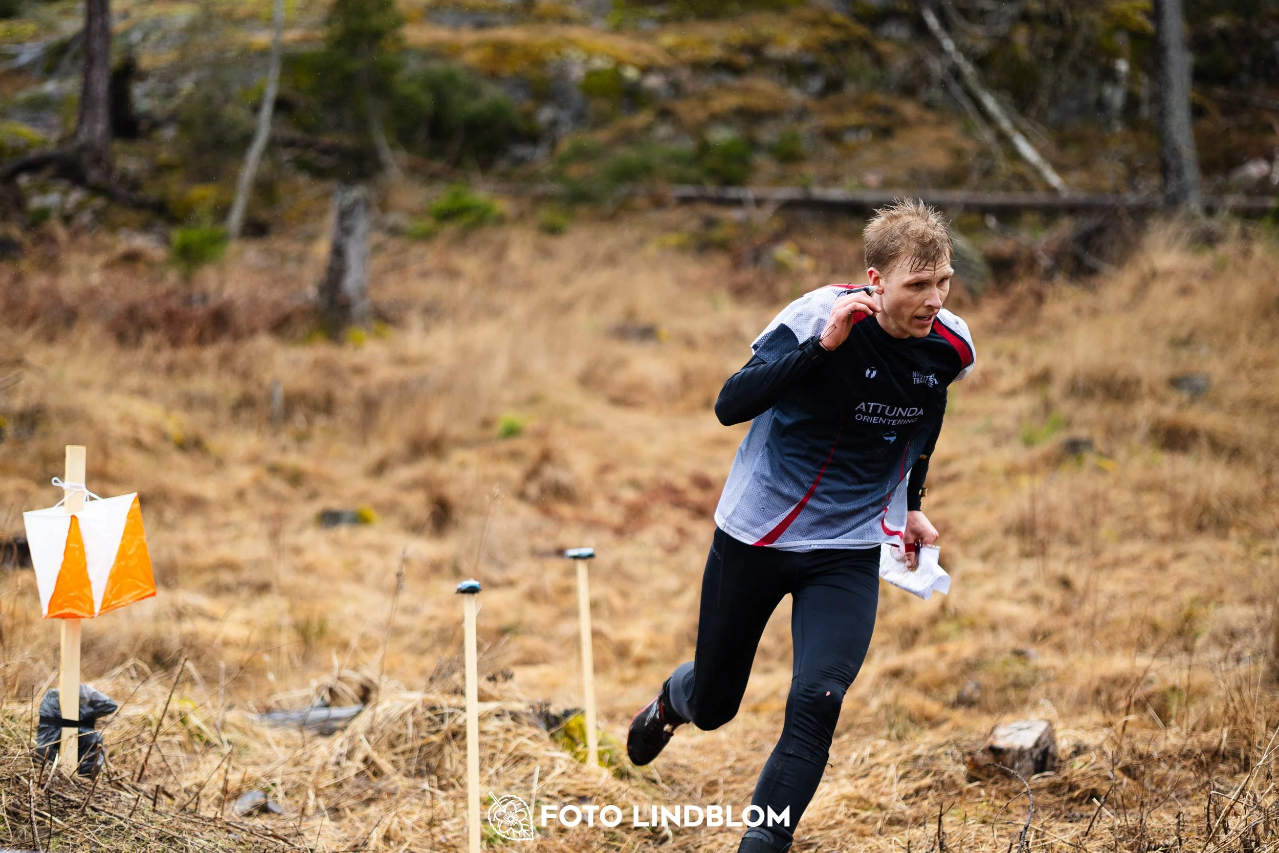 A photo from a forest orienteering competition in Kolmården as part of the Swedish League 2026 season, captured by Foto Lindblom.
