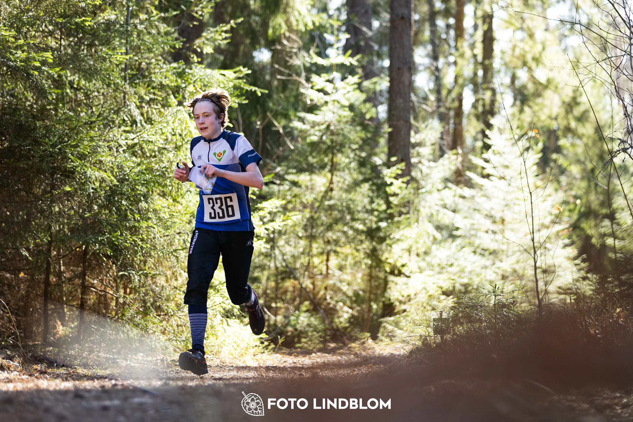 This picture shows competitors during Nyköpingsorienteringen 2026 navigating through forest terrain, photographed by Foto Lindblom.
