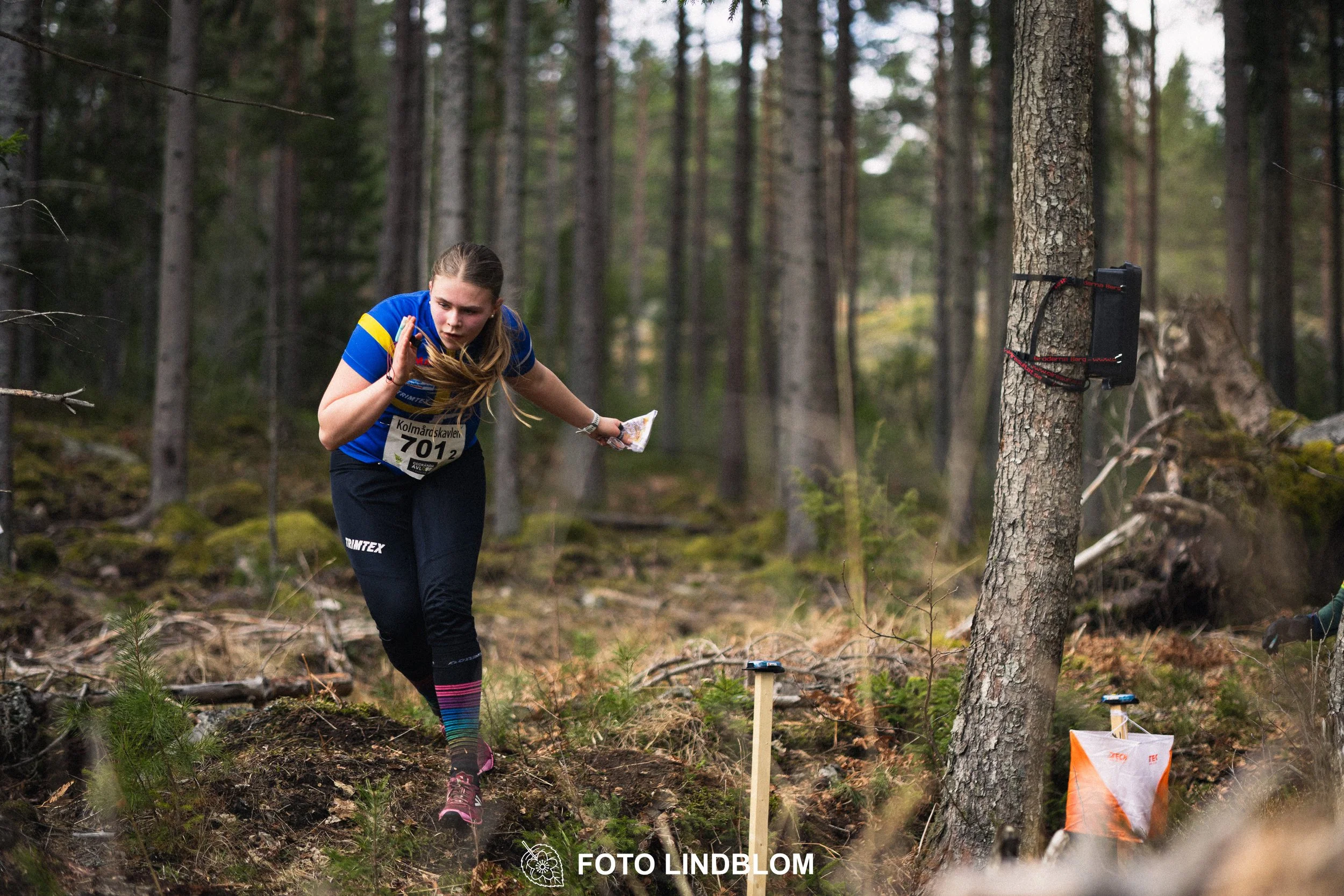 A scene from the Stafettligan relay competition Kolmårdskavlen in spring 2026, captured by Foto Lindblom.