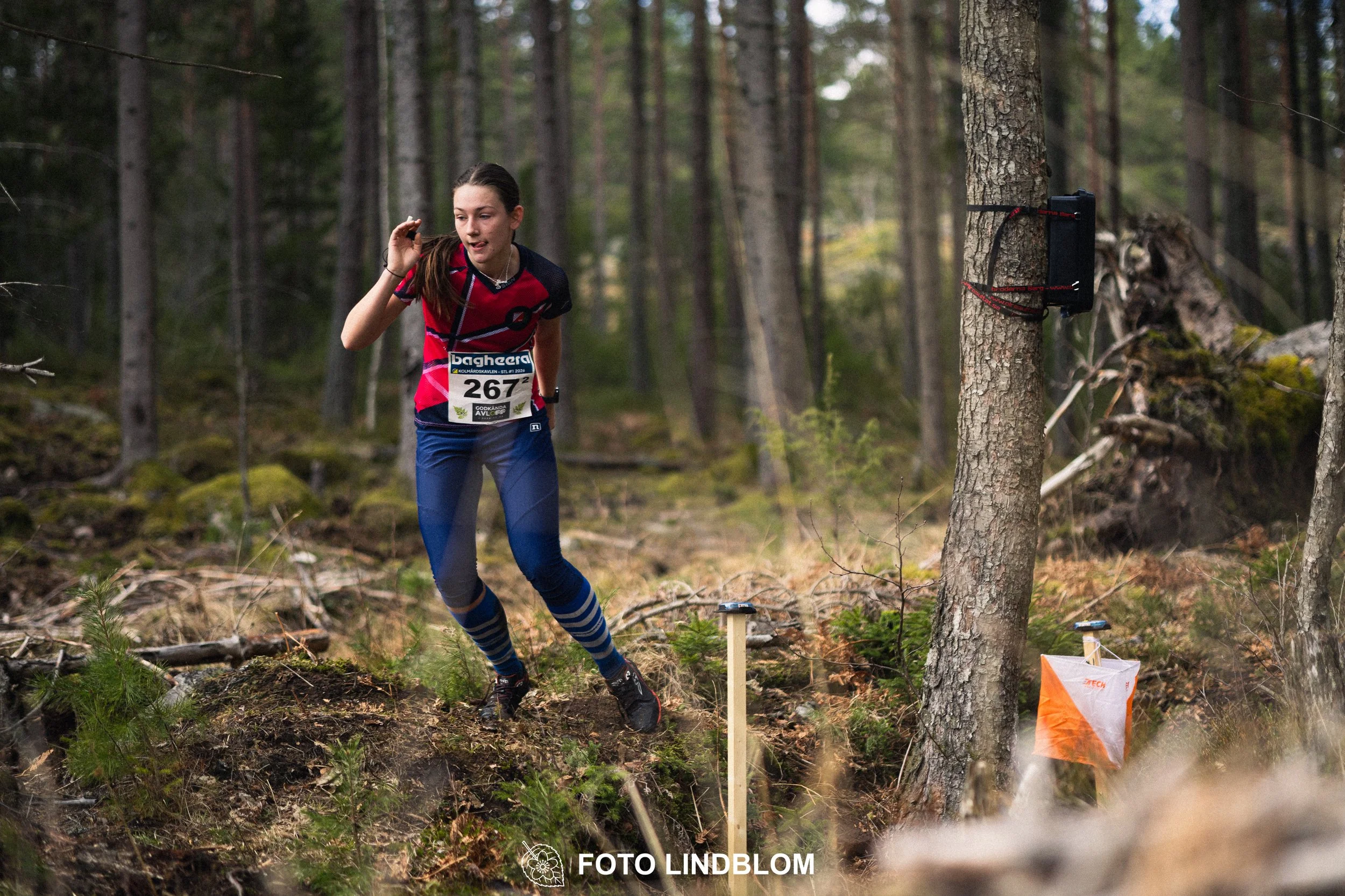 A scene from Kolmårdskavlen, the opening stage of the Swedish relay league 2026, captured by Foto Lindblom.