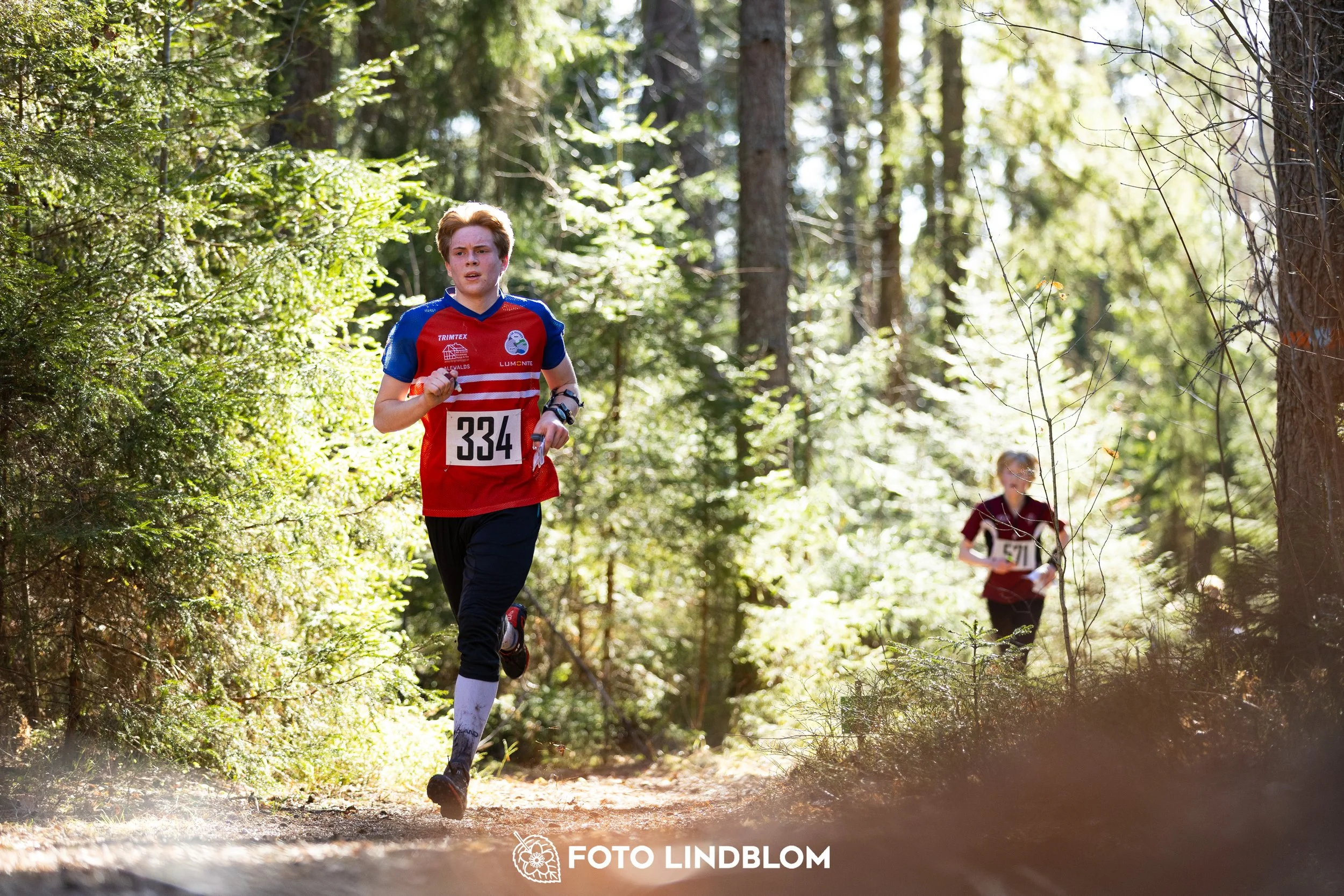 This picture shows competitors during Nyköpingsorienteringen 2026 navigating through forest terrain, photographed by Foto Lindblom.