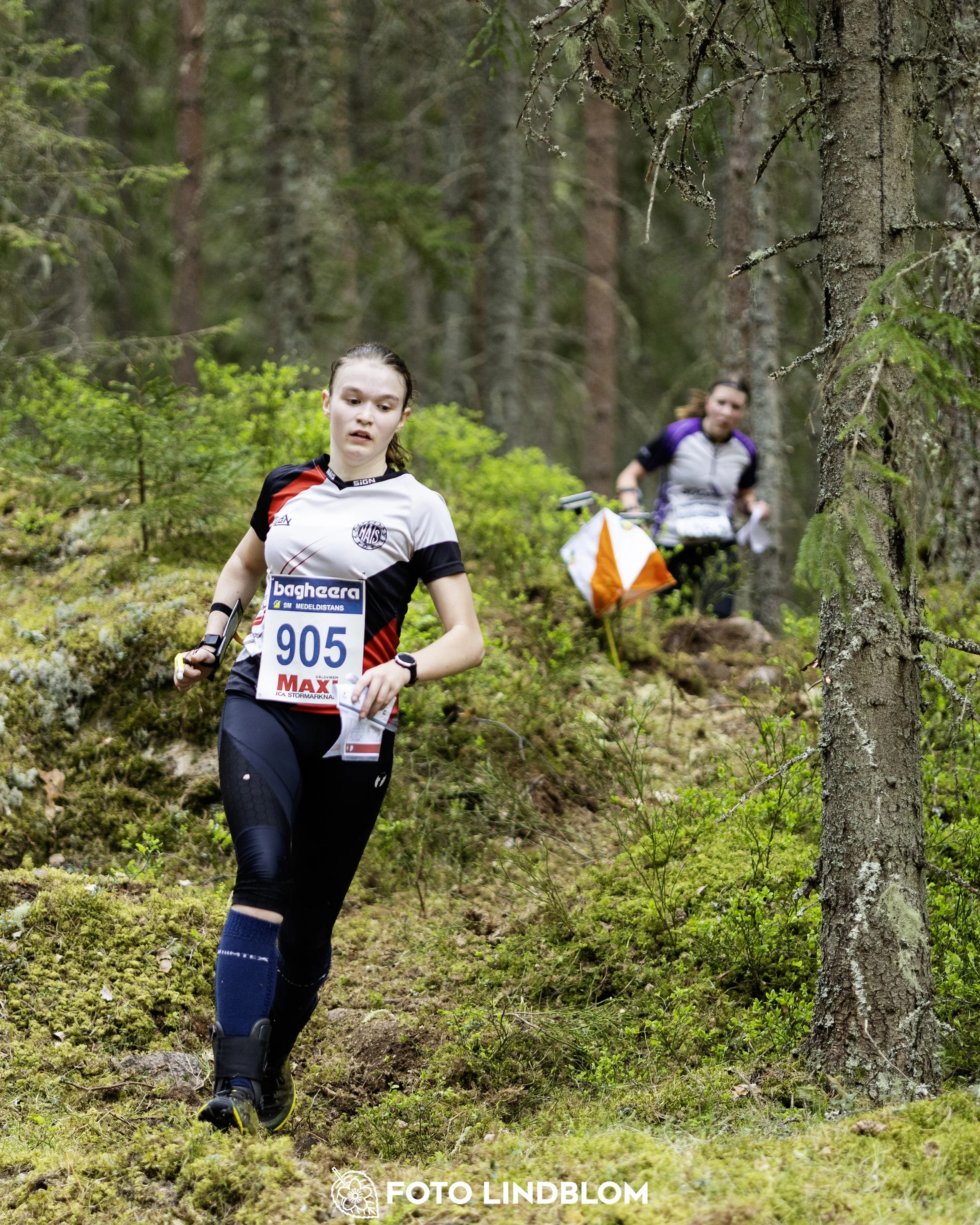 A picture from the Swedish national championship in middle distance orienteering and Swedish league race