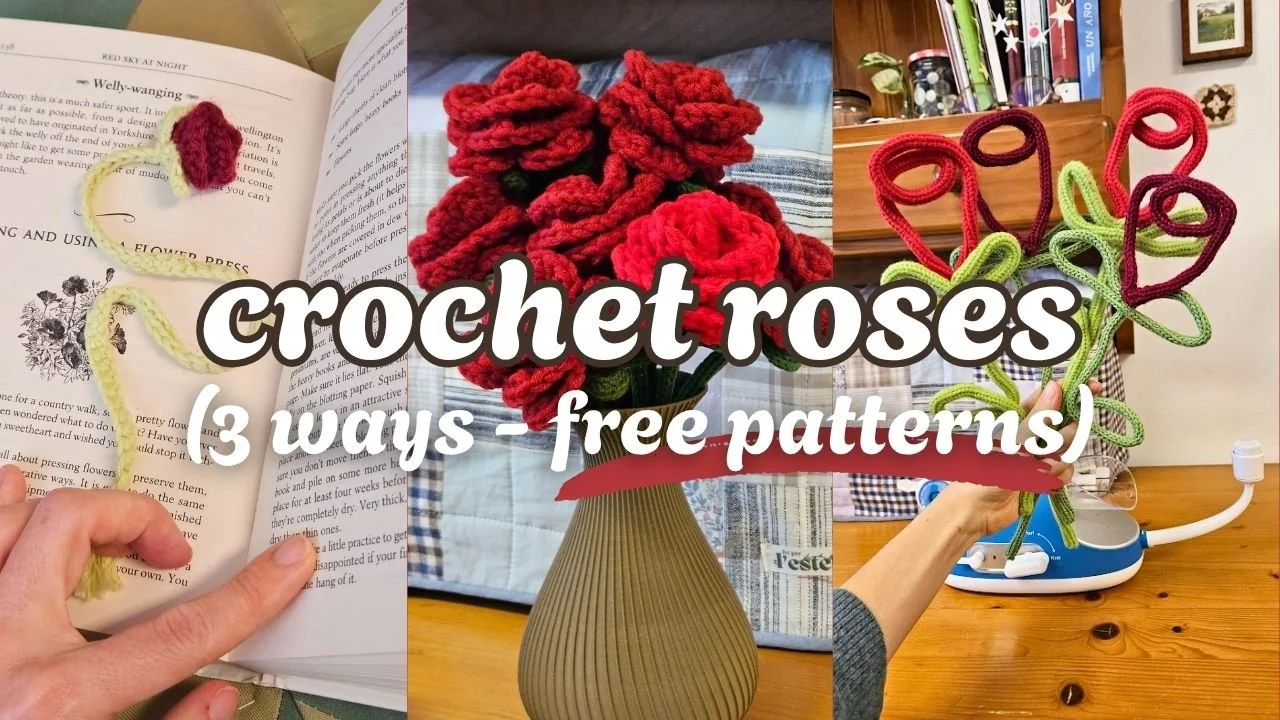 Easy Crochet Roses: 3 ways + free patterns 🌹