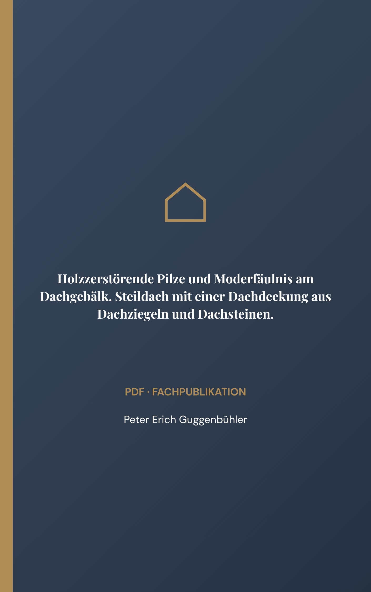Holzzerstörende Pilze und Moderfäulnis am Dachgebälk. Steildach mit einer Dachdeckung aus Dachziegeln und Dachsteinen.