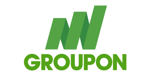 Groupon logo with green stylized 'W' and the word 'Groupon' in green text.
