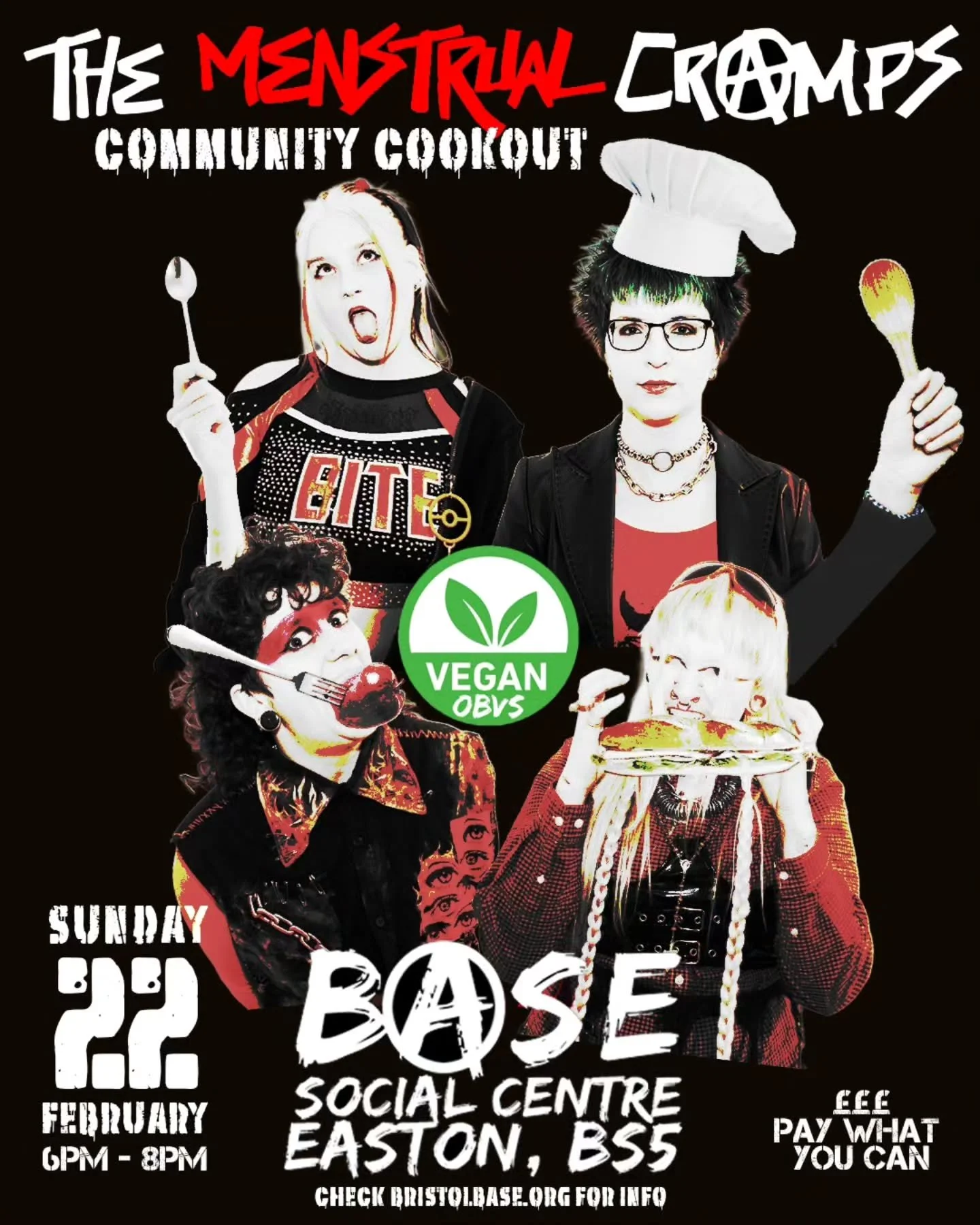 🚨 TMC COMMUNITY COOKOUT AT BASE 🚨
Join us on Sunday 22nd Feb from 6pm, for a yummy vegan meal, cooked by your fave local band, and all Pay What You Can! 🔥 All donations go to @base_bristol 💖 Bring anything you want us to sign, we will happily tak
