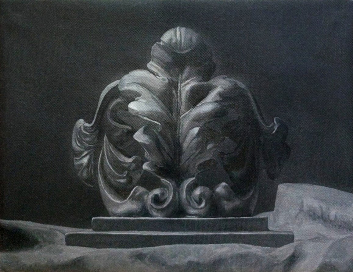 Floral sculpture, 2025, Oil on Canvas — 9x12 in