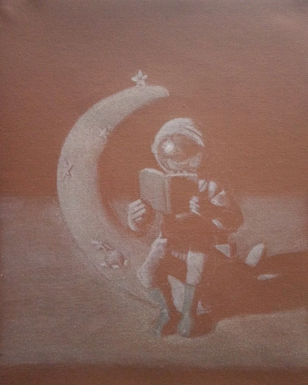 Rocketman, 2025, Oil on Toned Canvas — 9x12 in