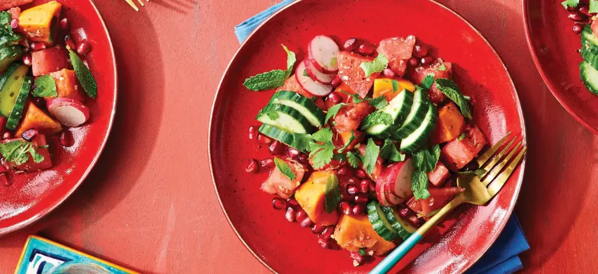 Chef Troy’s Tropical Watermelon Salad with Ginger-Lime Dressing