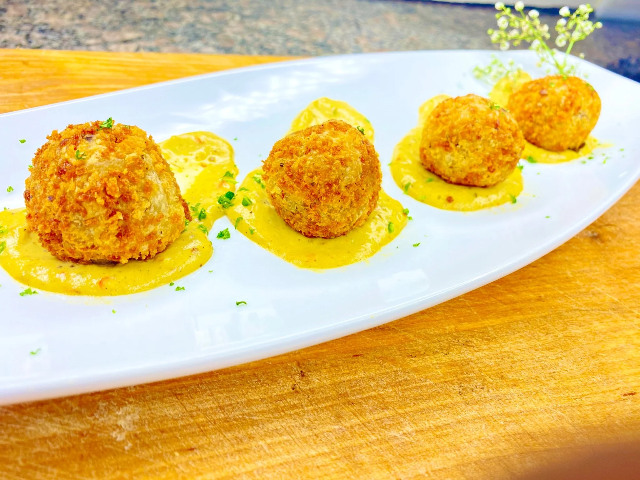 Ital Breadfruit Croquettes &amp; Ackee Scotch Bonnet Hummus