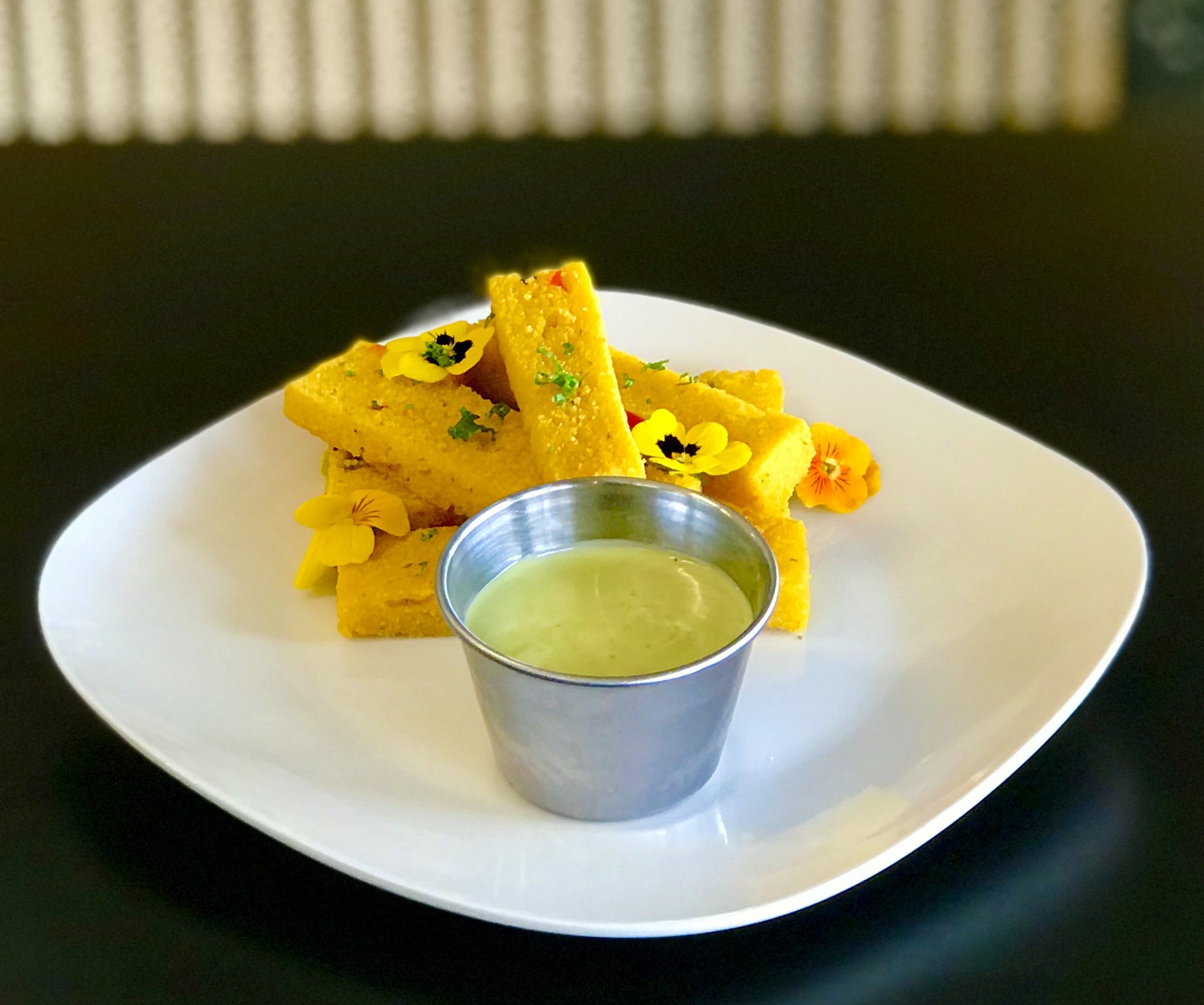 Poor Man Sticks: A Coconut Scotch Bonnet Polenta Served with a Cilantro Aioli