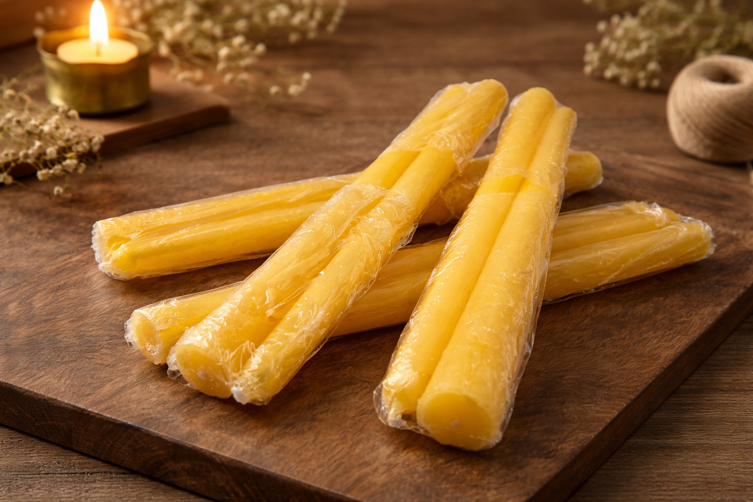 10" Hand-Poured Beeswax Candles