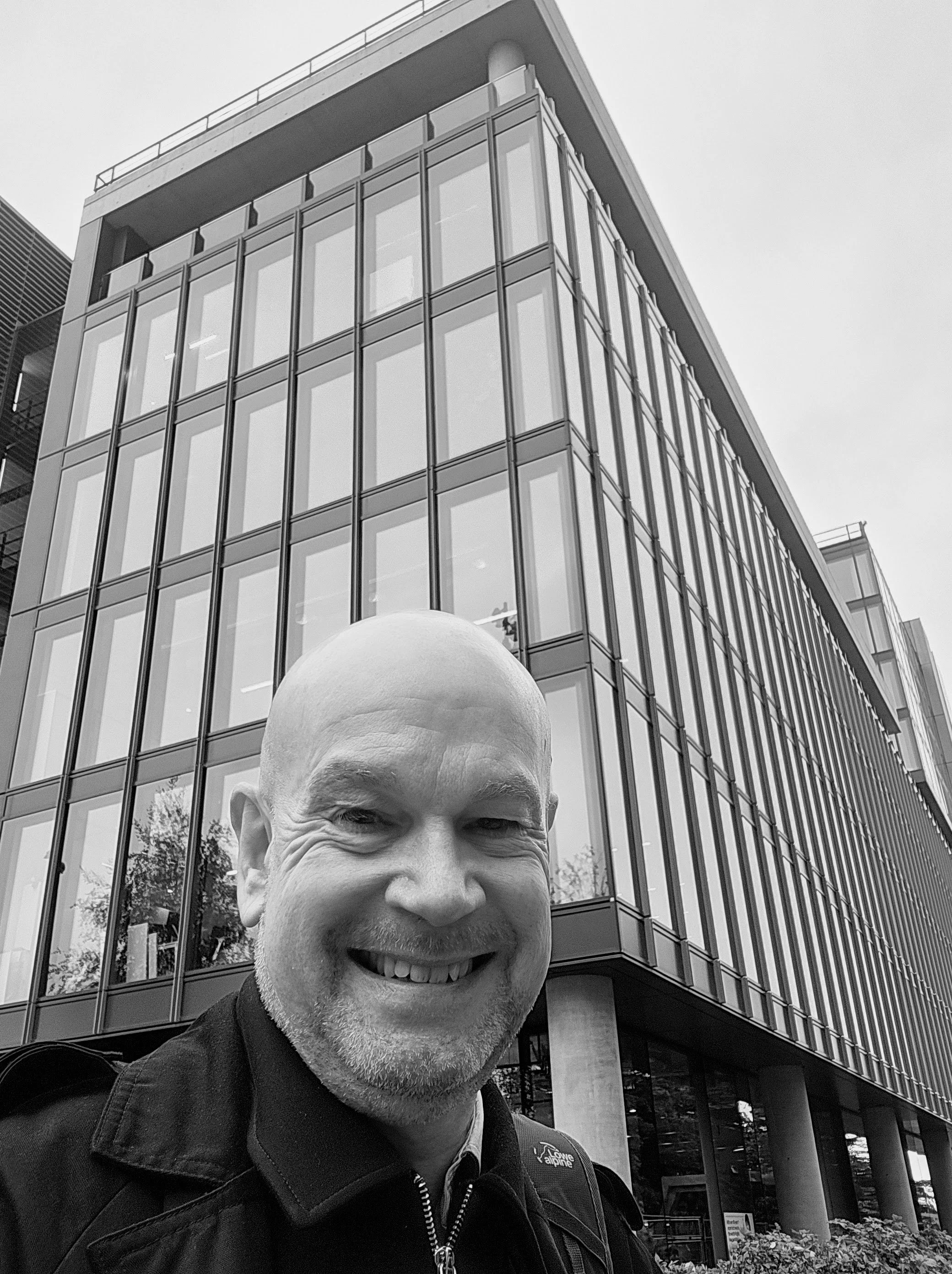 Jonathan Pollinger outside British Council (client) offices