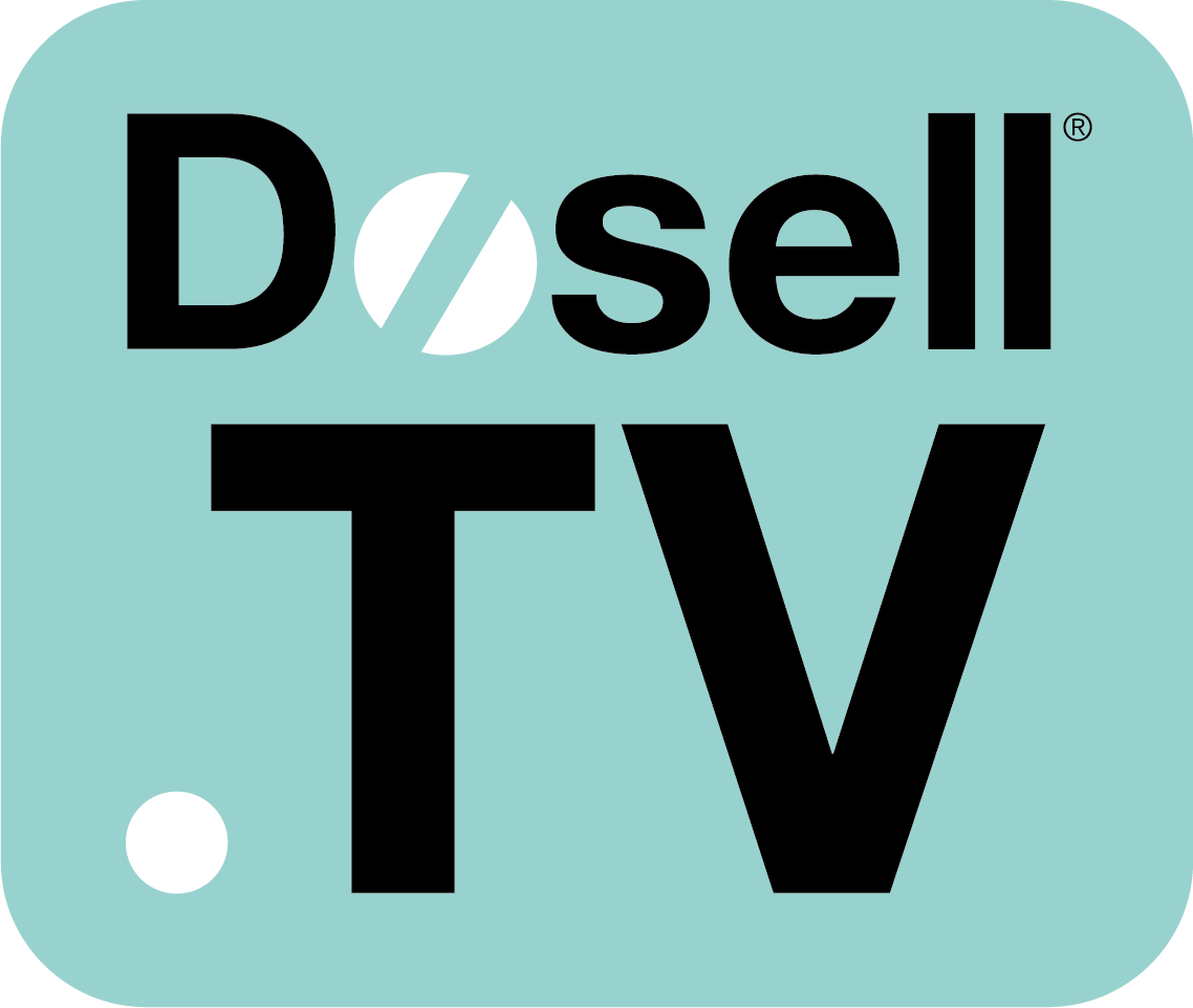 Logo van Diesel TV met een lichtblauwe achtergrond en zwarte tekst.