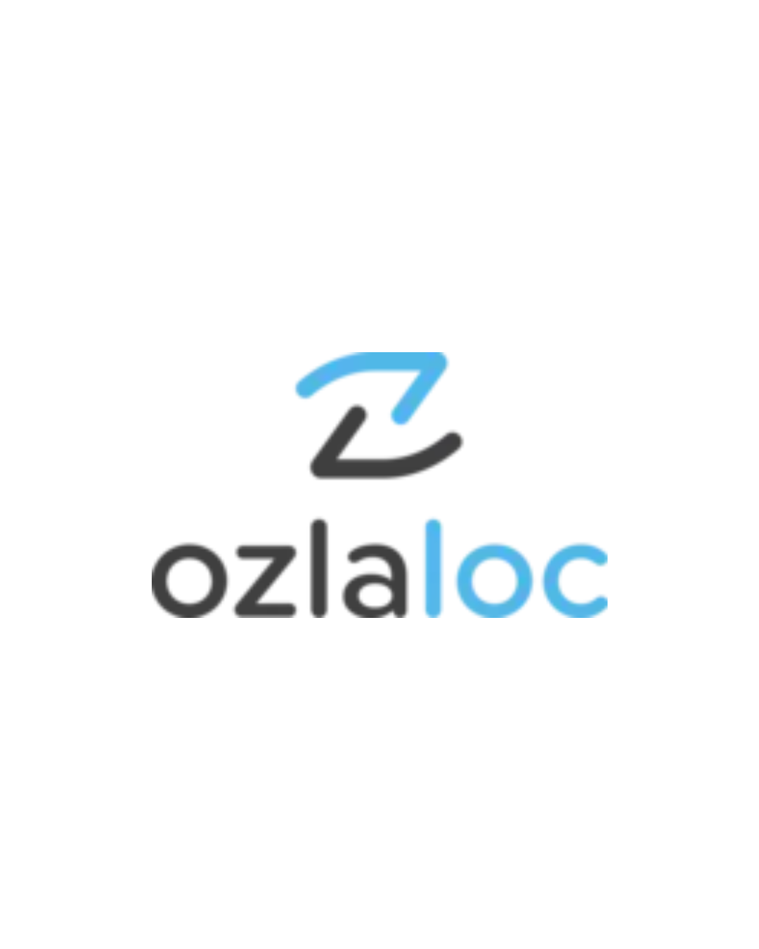 Logo d'Ozlaloc avec un symbole abstrait et le texte 'ozlaloc' en noir et bleu.