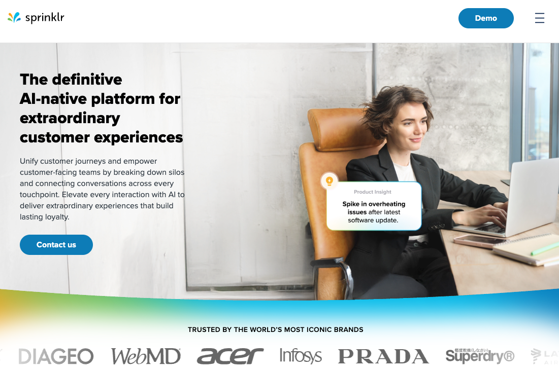 Sprinklr.com marketing SaaS products serving the worlds largest brands