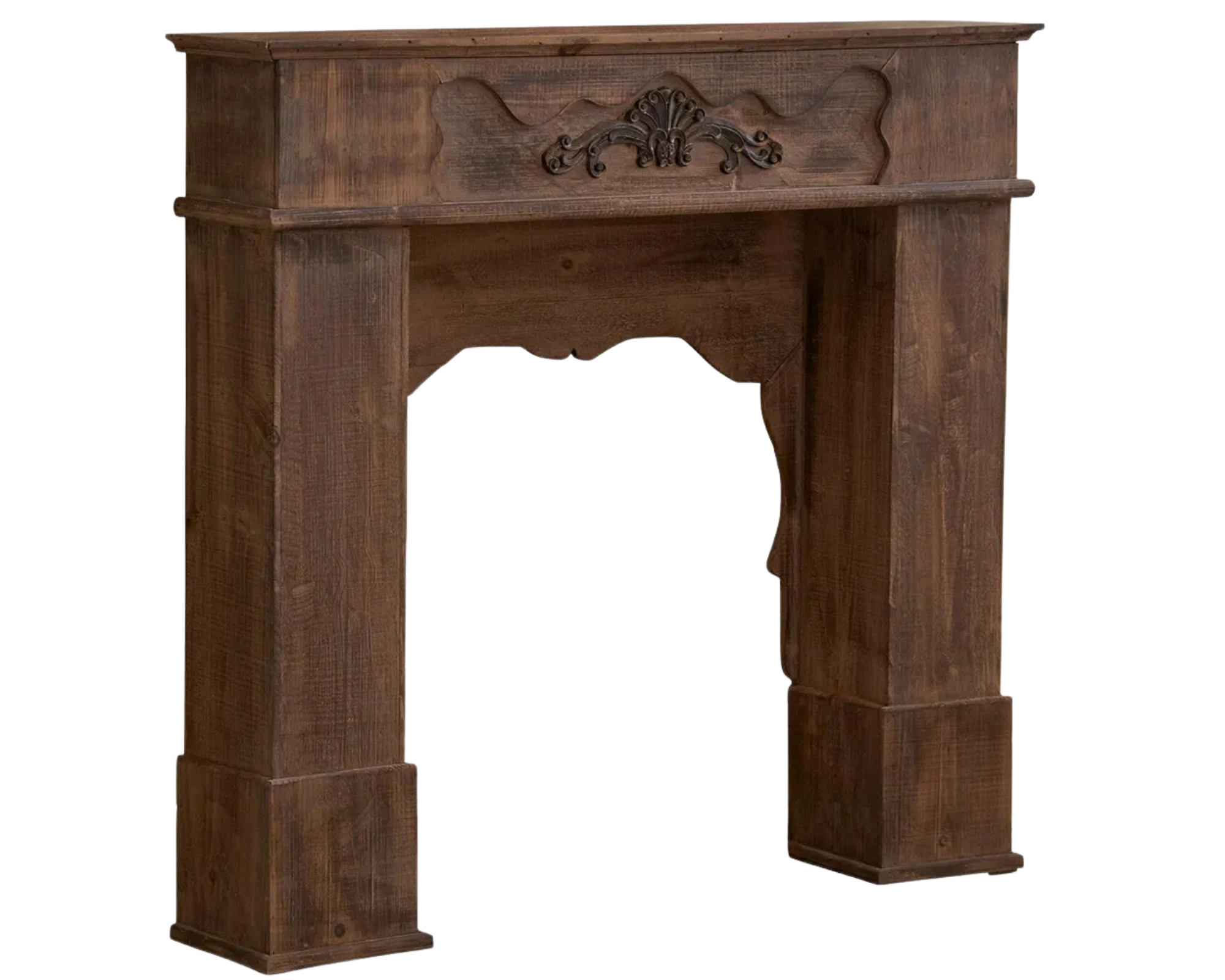 Jolie cheminée en bois à intégrer dans la scénographie des fêtes de fin d'année pour une entreprise à Aix en Provence