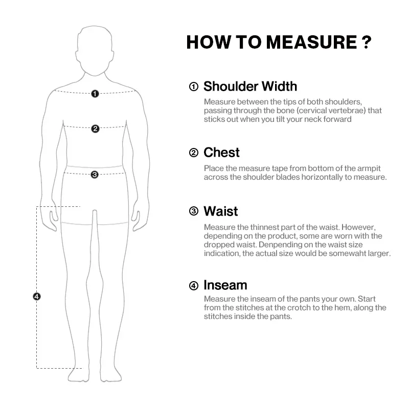 men measurements