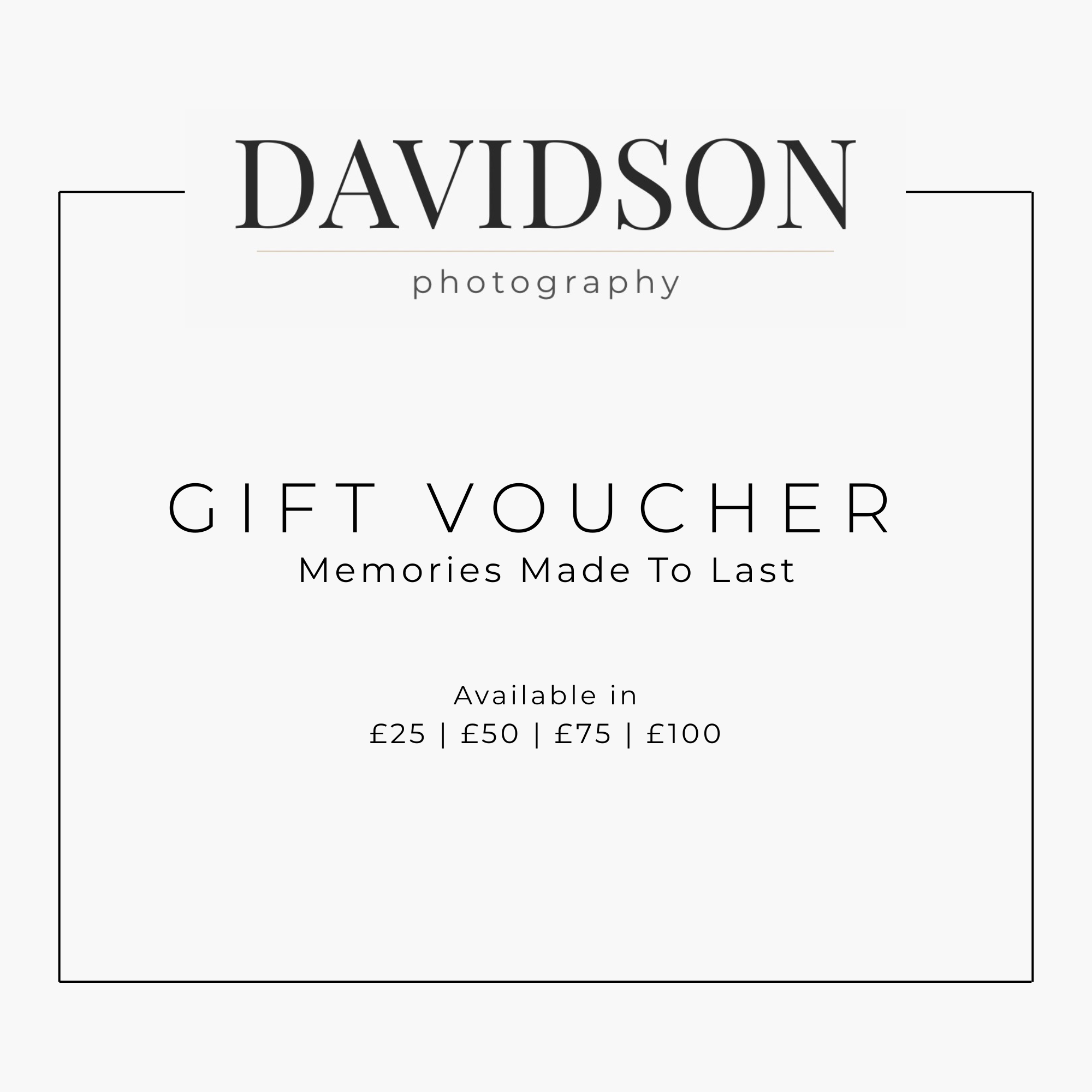 Davidson Photography Gift Voucher