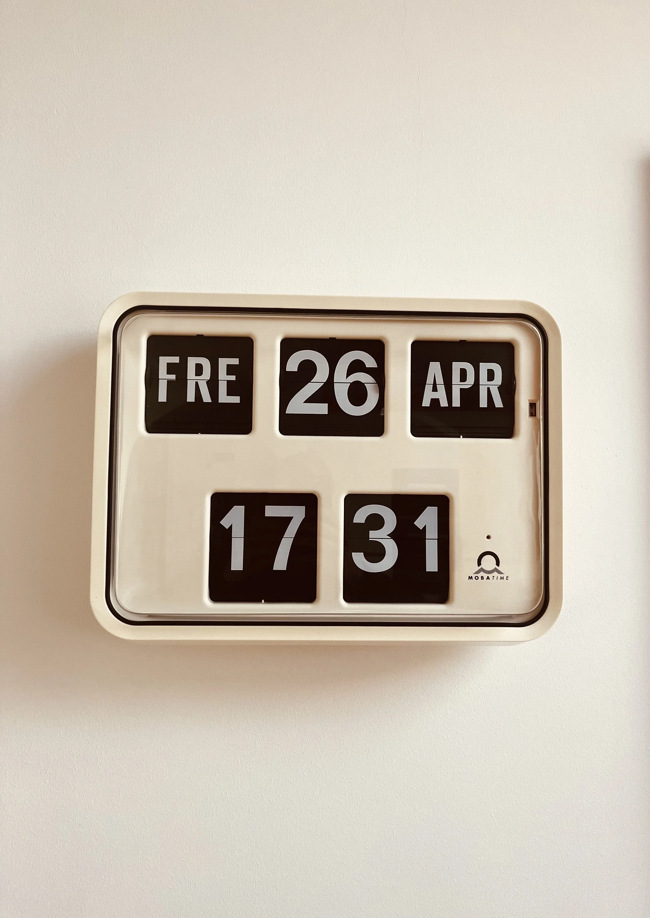 Vintage Bürk Mobatime Flip Clock Calendar | Retro Pop Art Mid Century Modern | Battery Operated Wall Clock | Home Decor Collectible