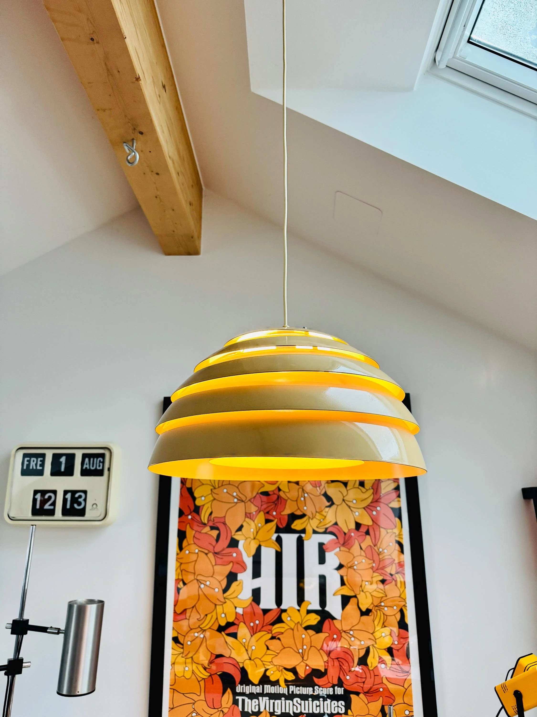 Vintage Mid-Century Modern Beehive Pendant Lamp by Hans-Agne Jakobsson (c. 1960, Sweden)