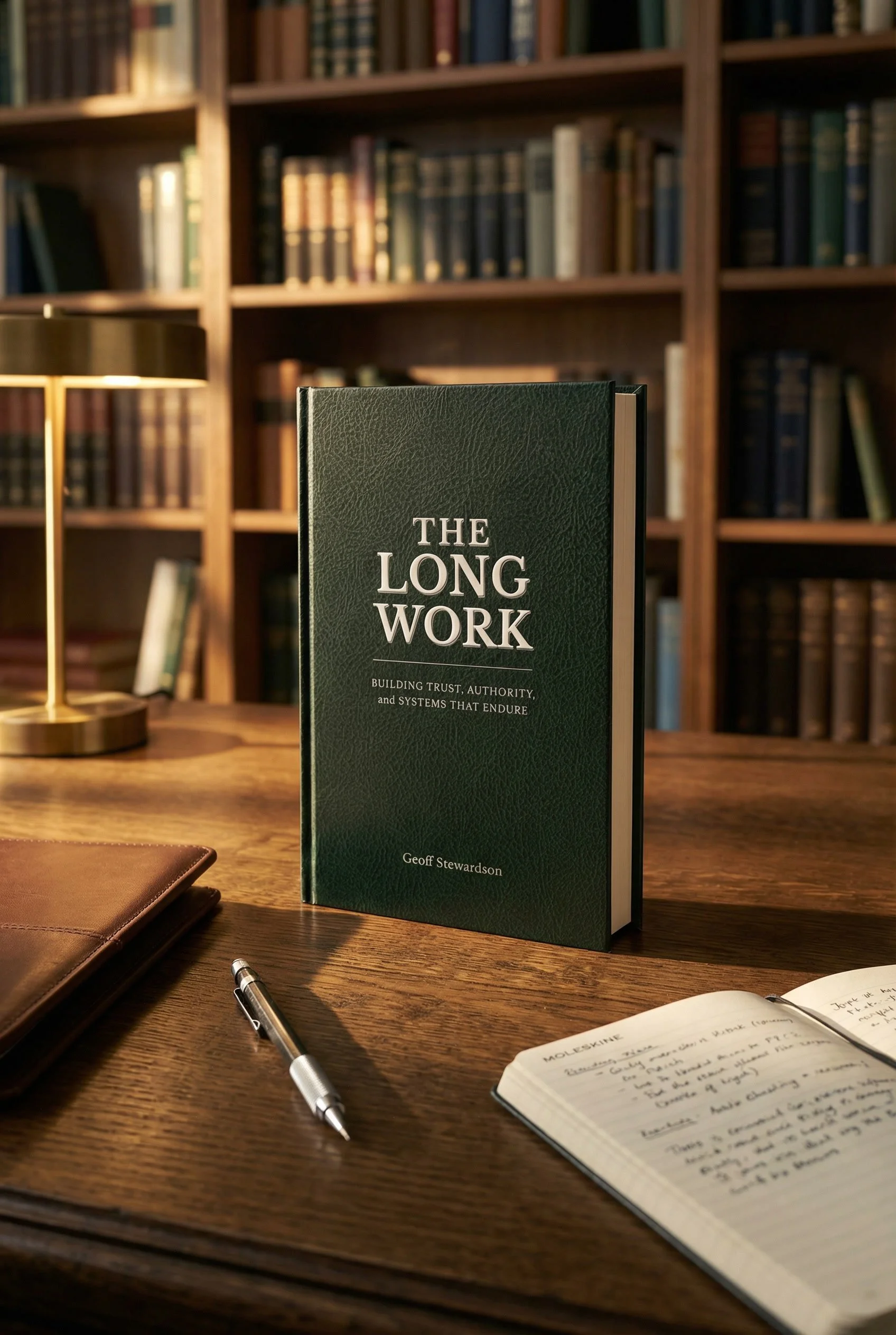 The Long Work leadership book by Geoff Stewardson focused on discipline, clarity, and long-term thinking.