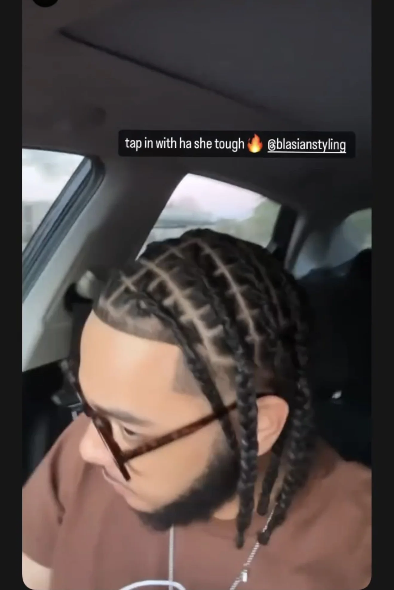 Real reviews on a client showing a hairstyle done by @blasianstyling.