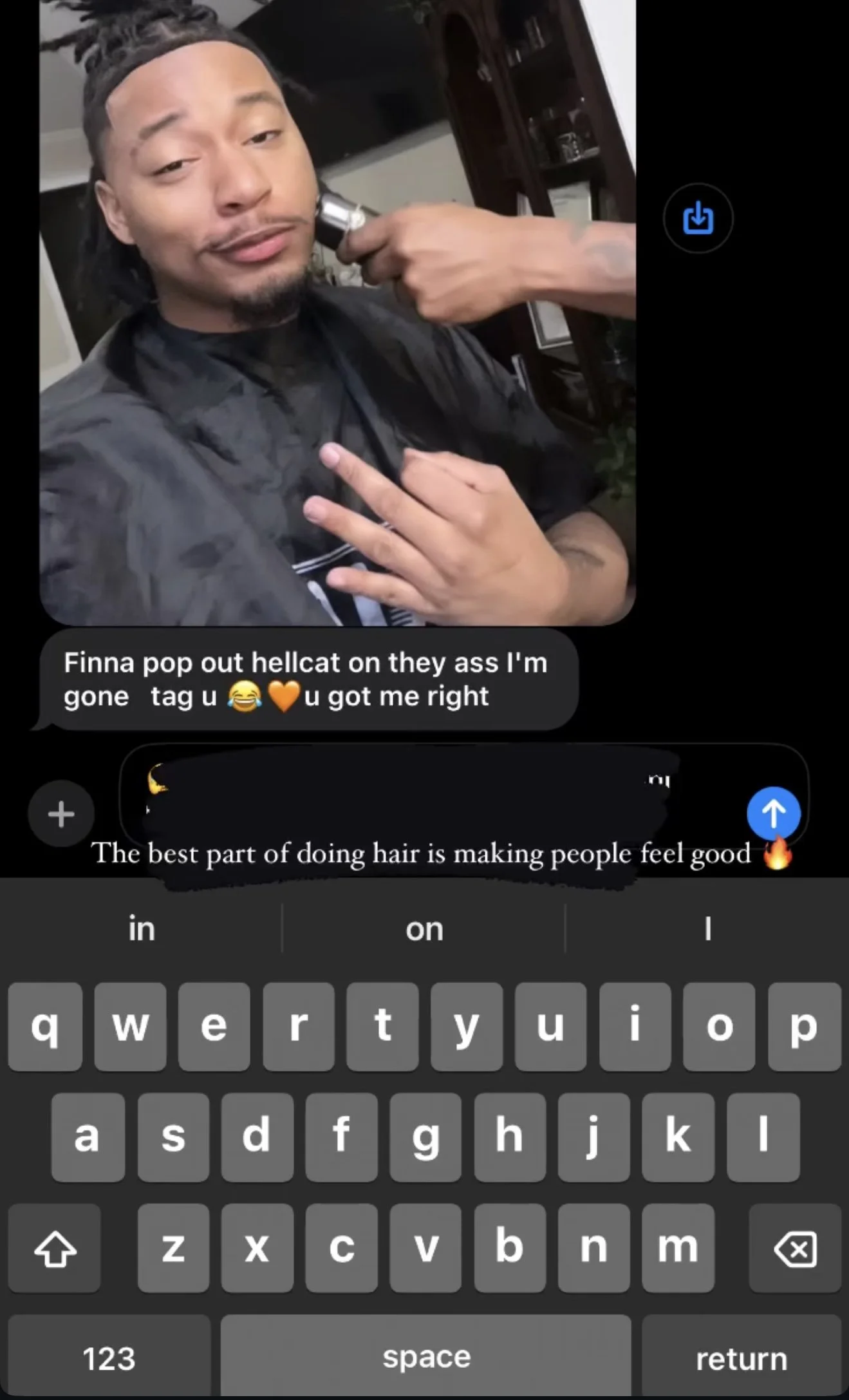 Real reviews on a client showing a hairstyle done by @blasianstyling.