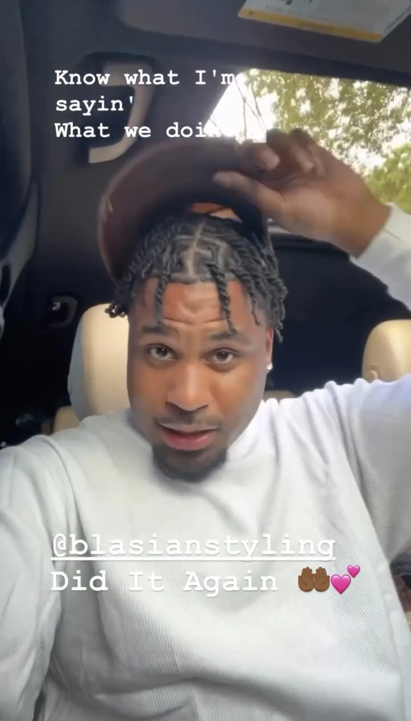 Real reviews on a client showing a hairstyle done by @blasianstyling.