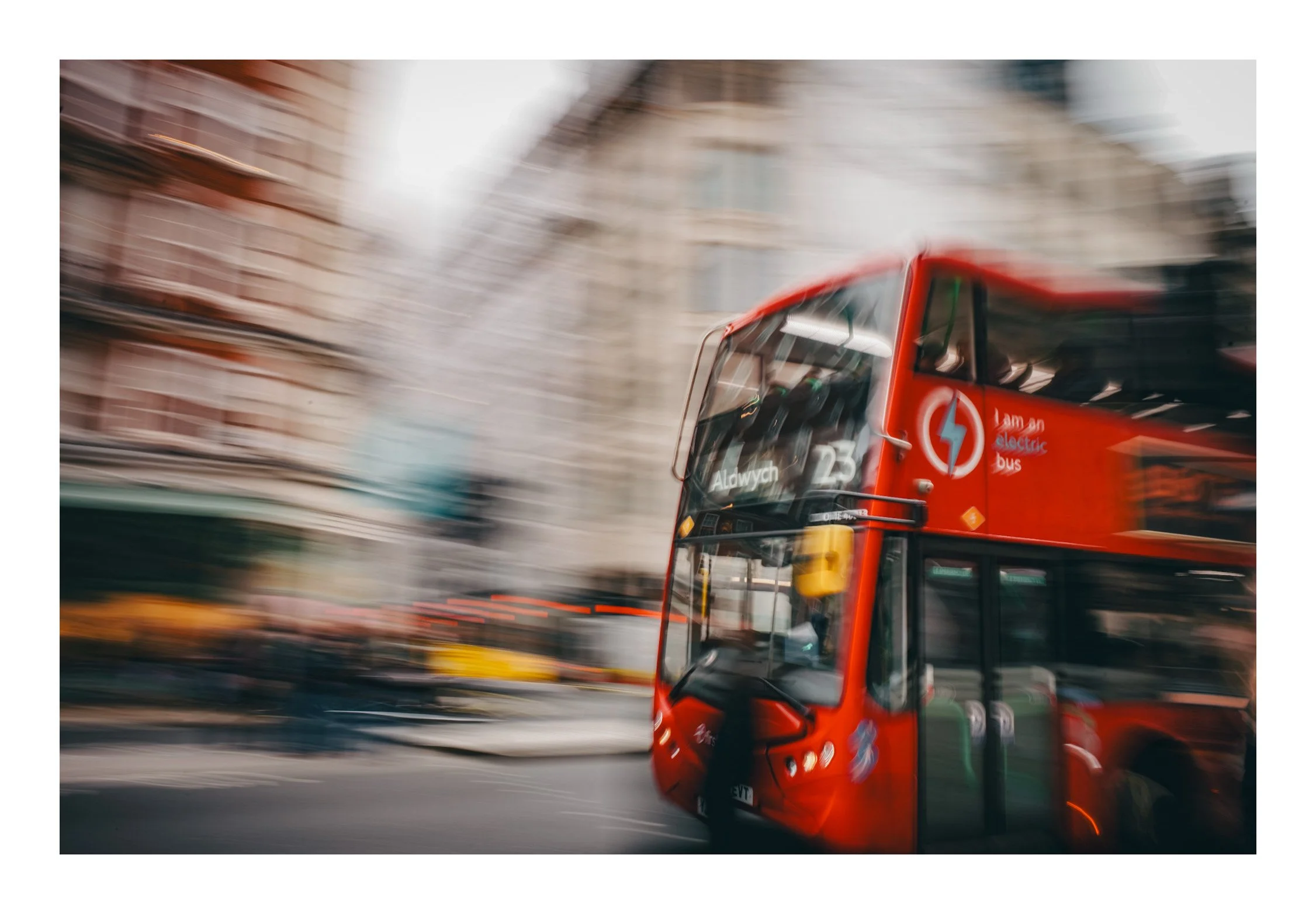 A dynamic snapshot of London in motion—where speed, color, and city life blend into a vibrant urban rhythm.