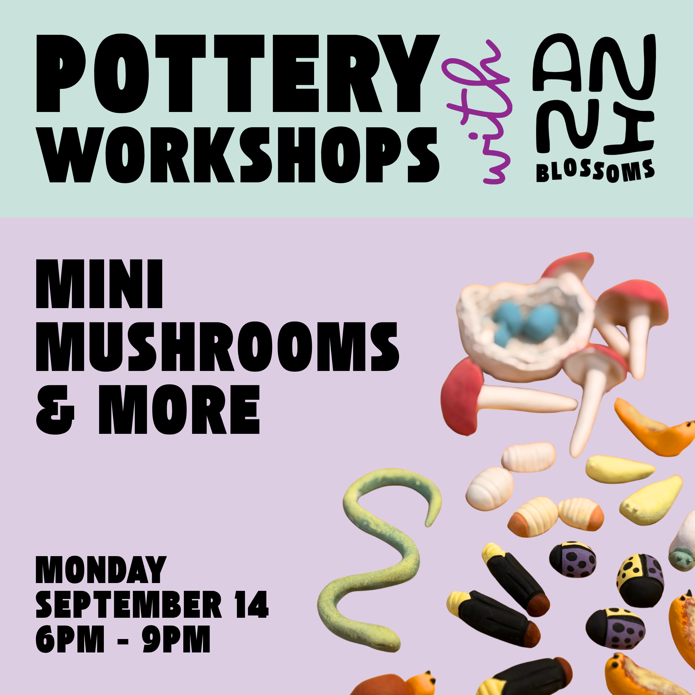 Pottery Workshop: Mini Mushrooms & More