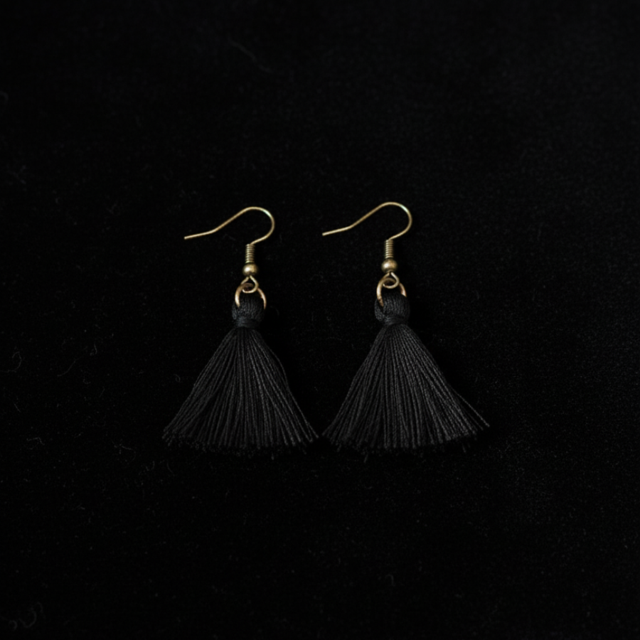 Black Tassle Earrings
