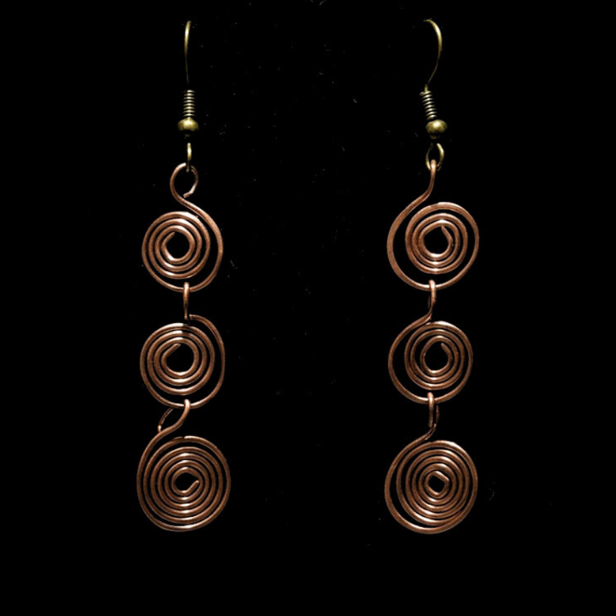 Triple Spiral Earrings