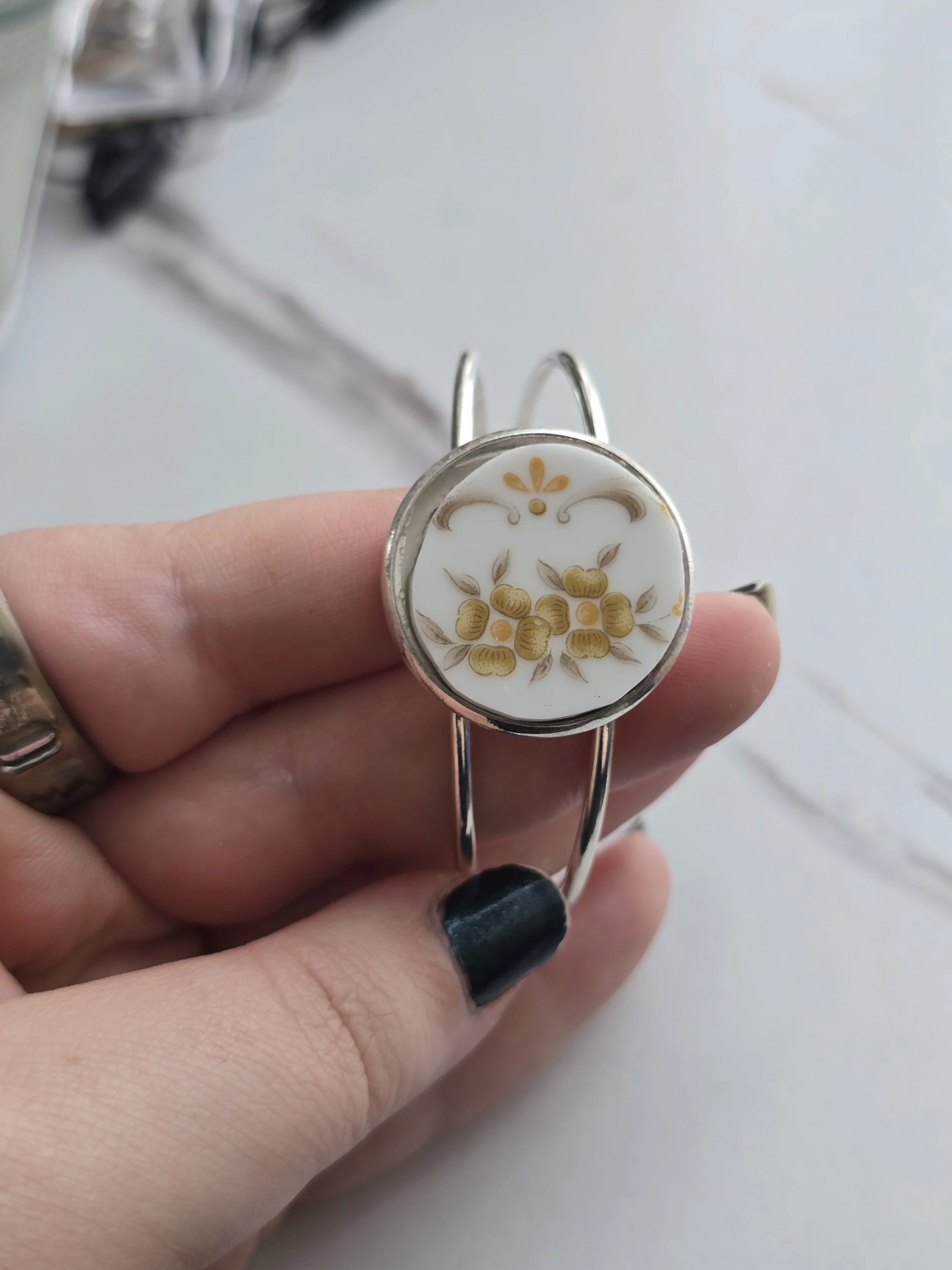 Broken Plate Adjustable Cuff Bracelet