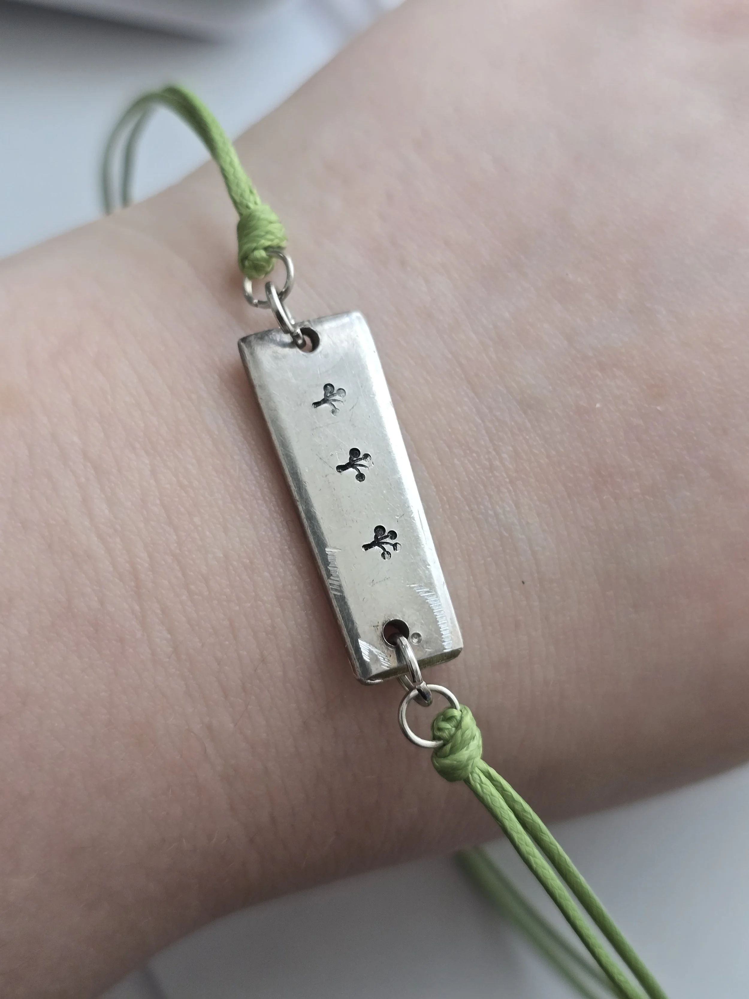 Hand Stamped silverware bracelet
