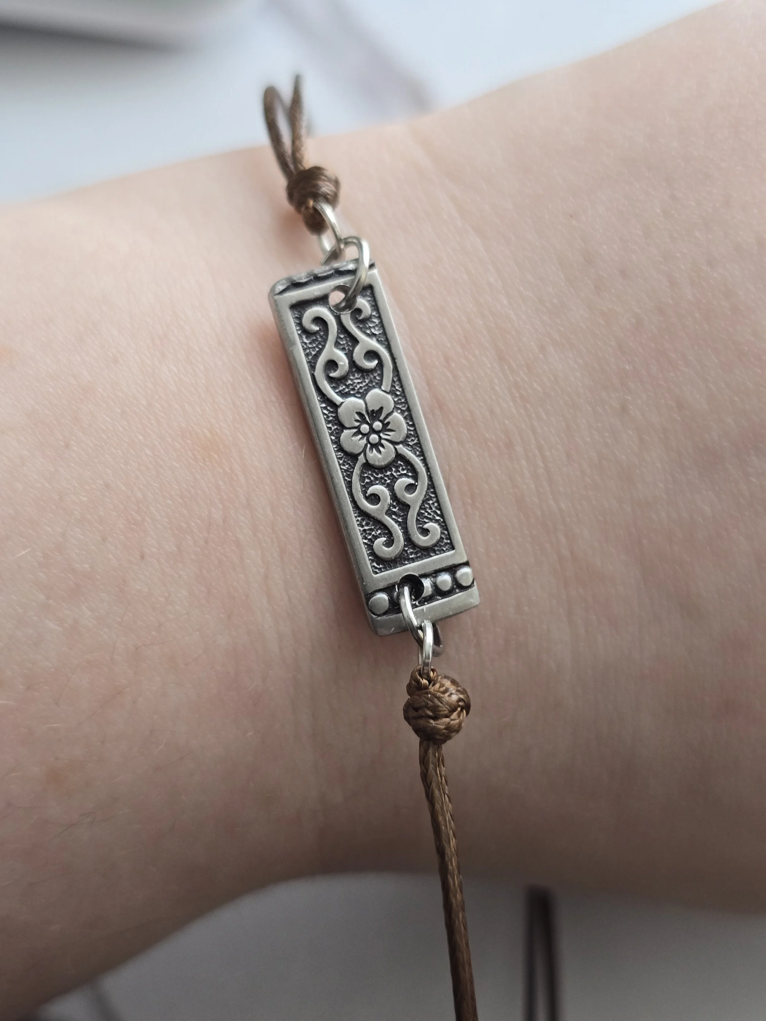 Floral silverware bracelet