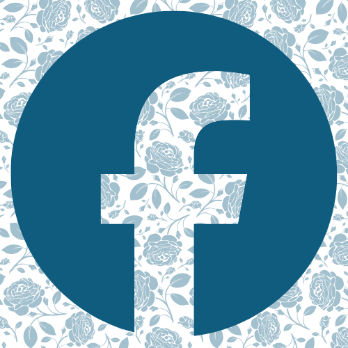 Facebook logo with a floral background