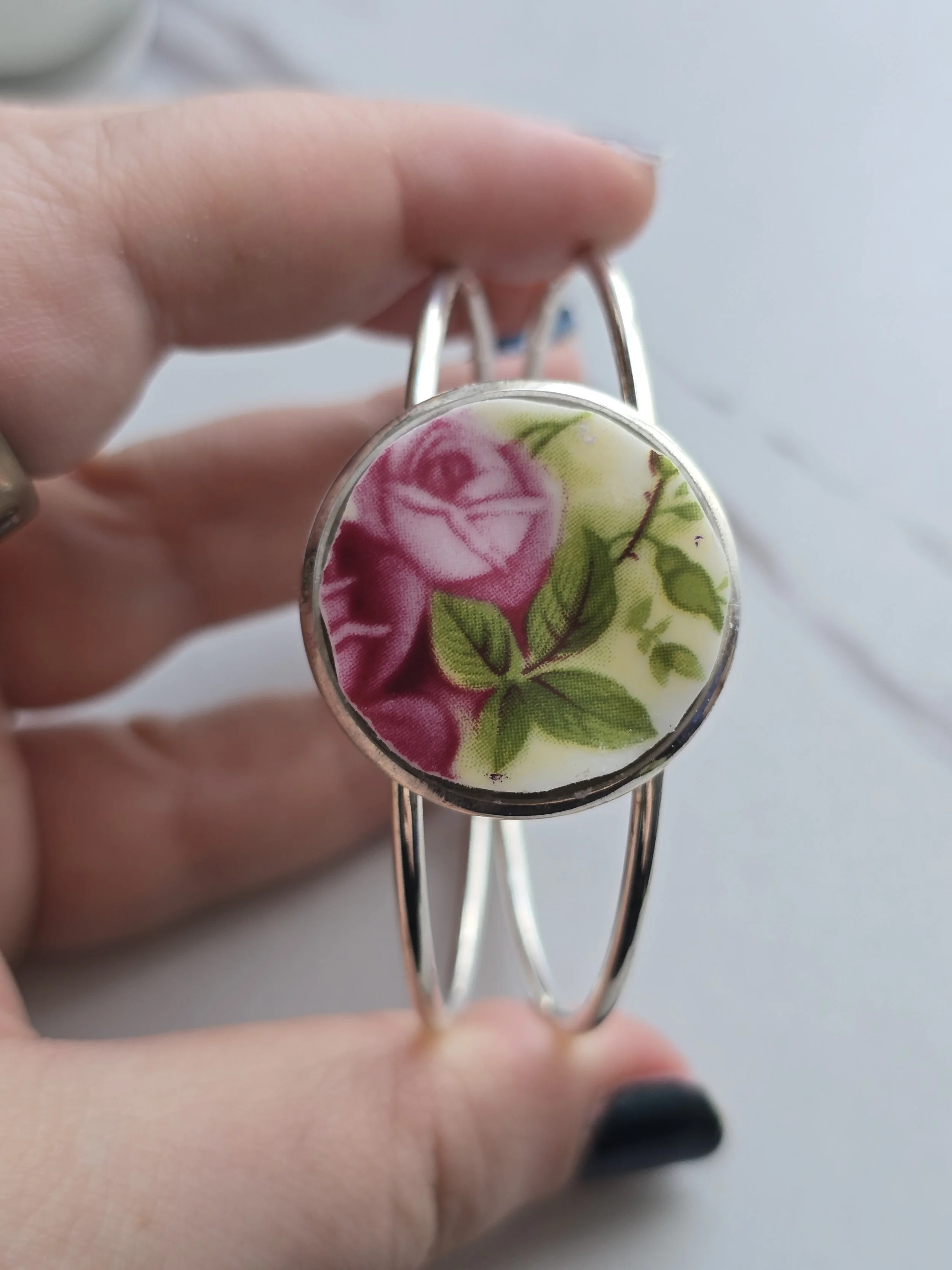 Broken Plate Adjustable Cuff Bracelet