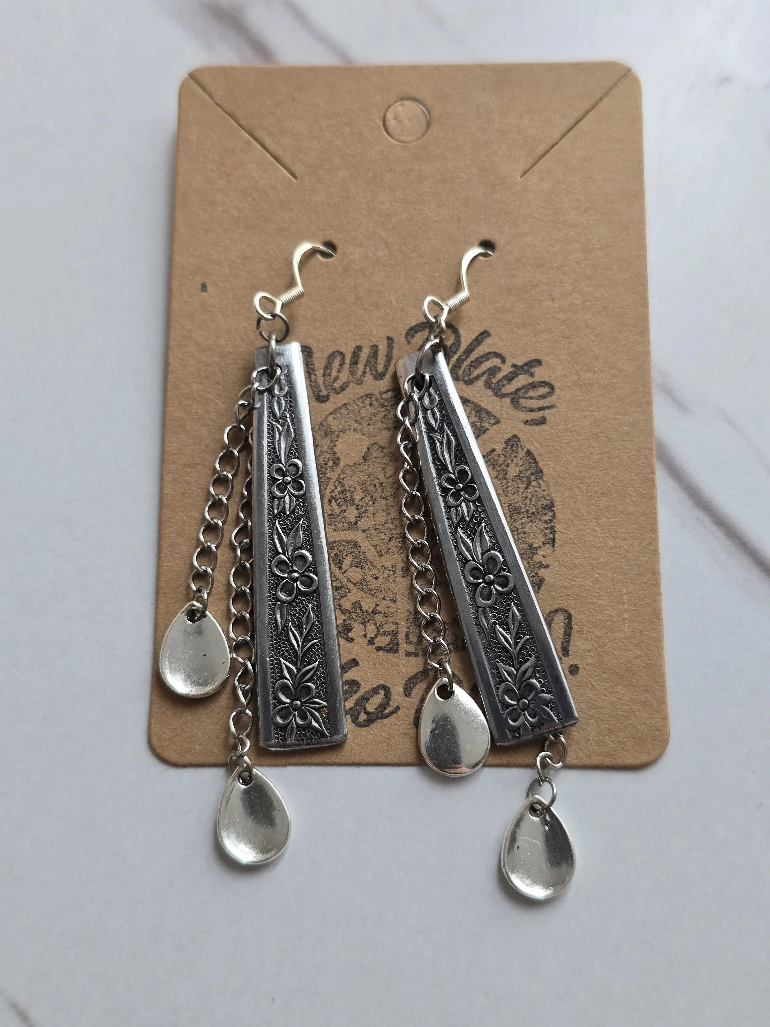 Floral Silverware Earrings