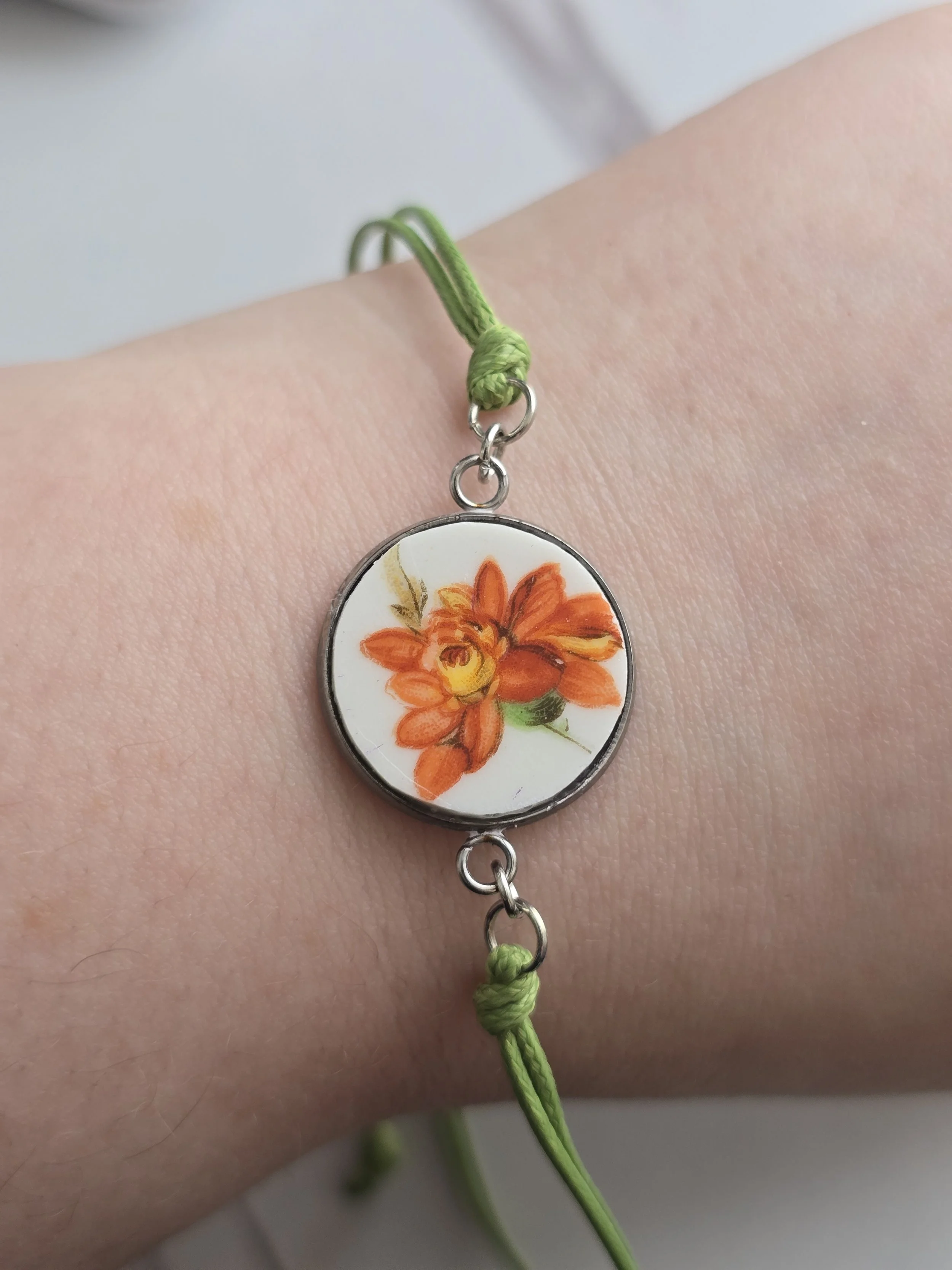 Floral Broken Plate bracelet