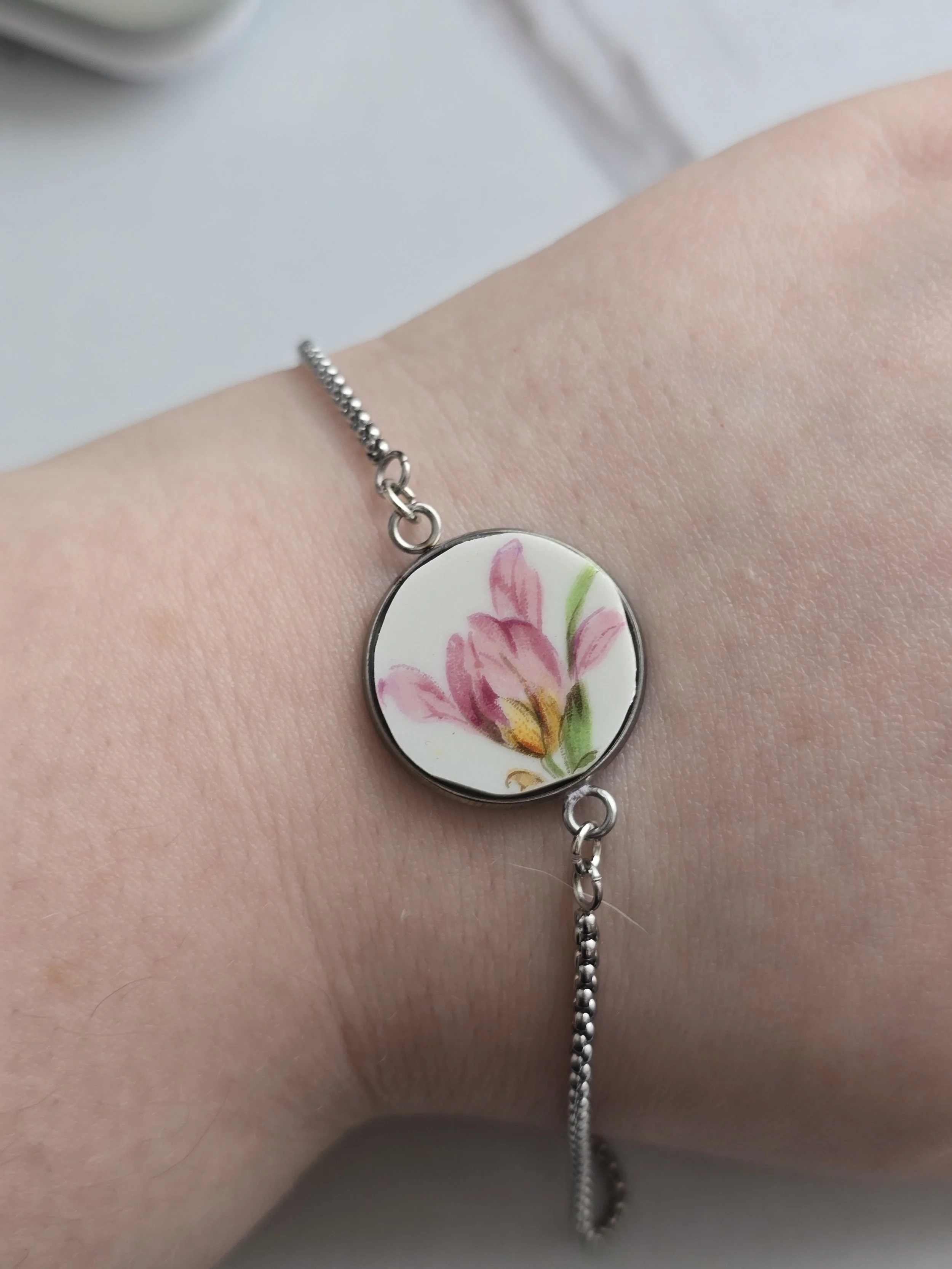 Floral Broken Plate bracelet