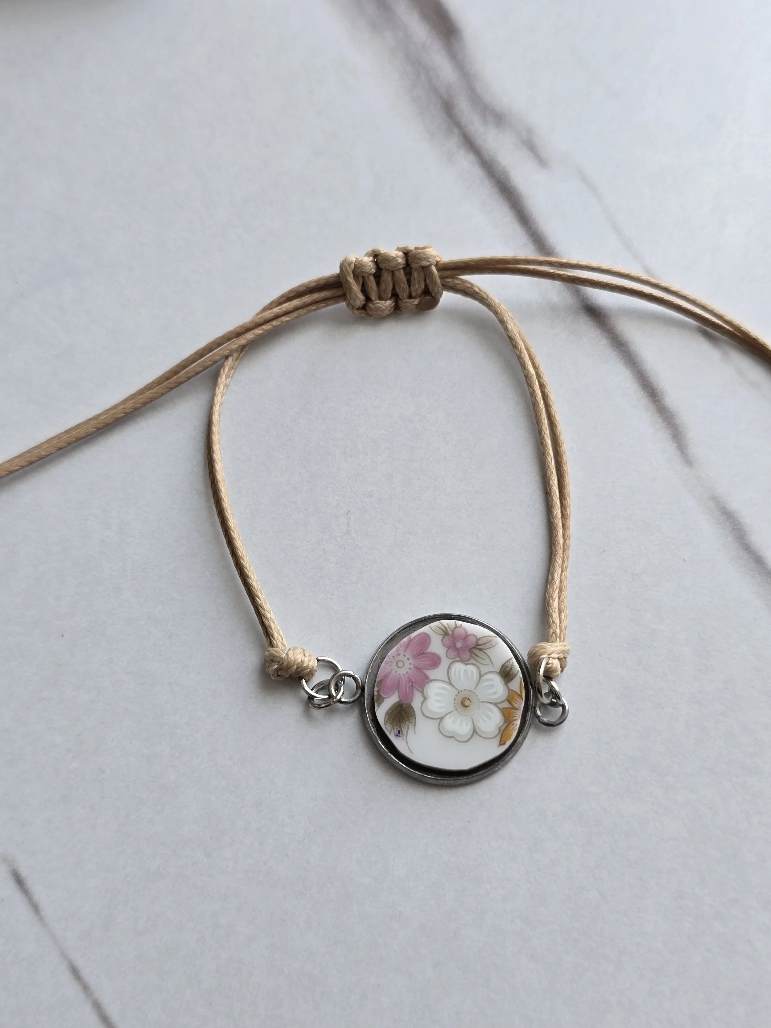 Floral Broken Plate bracelet