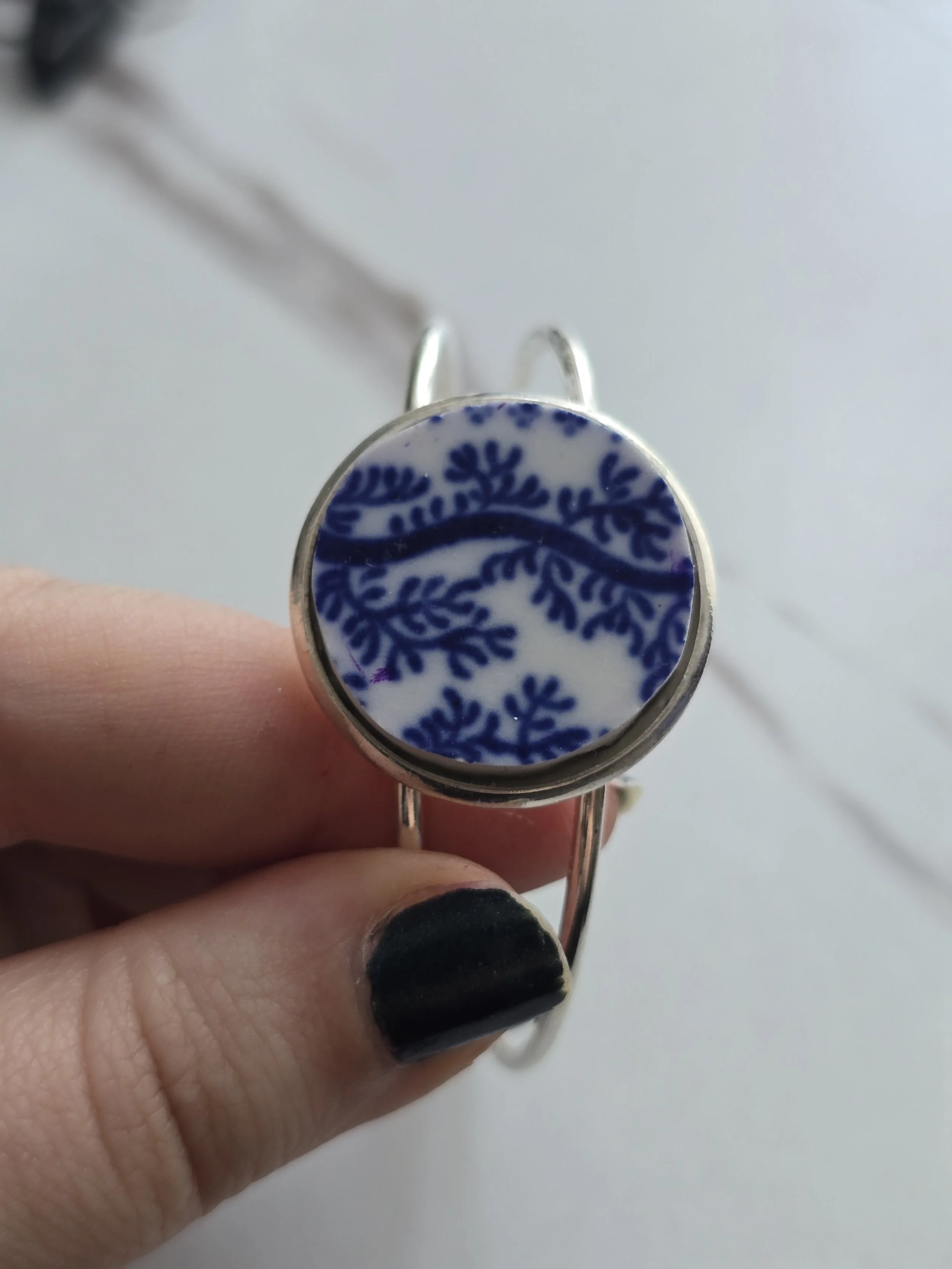 Broken Plate Adjustable Cuff Bracelet