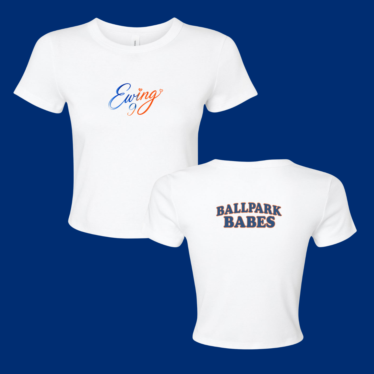 Ewing #9 White Baby Tee