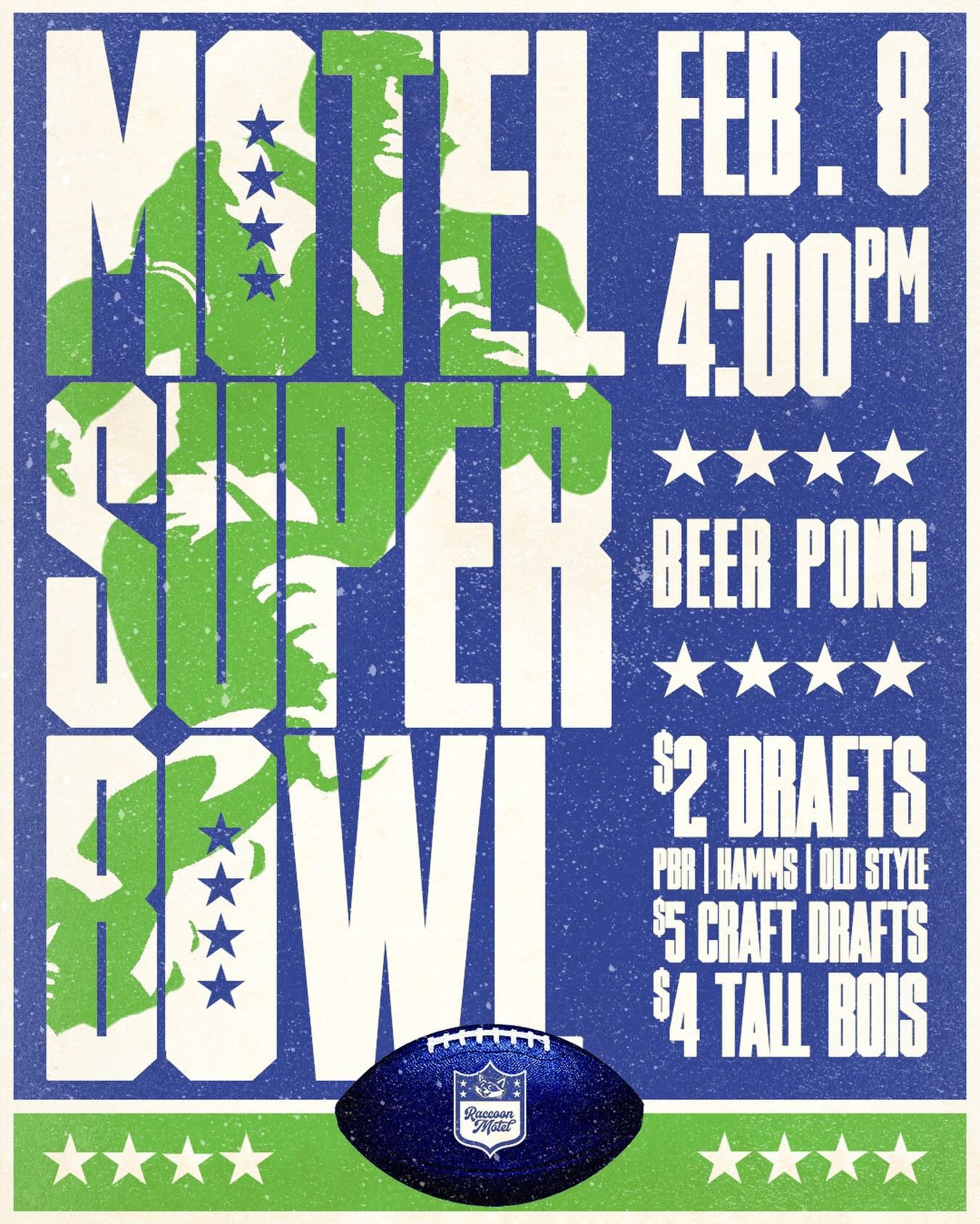 need a place to rekindle those tailgate dreams? wanna listen to @badbunnypr through the QC&rsquo;s favorite speakers? east coasters, west coasters, no coasters alike can partake in the Super Bowl party at the Motel next Sunday. 

whether you&rsquo;re